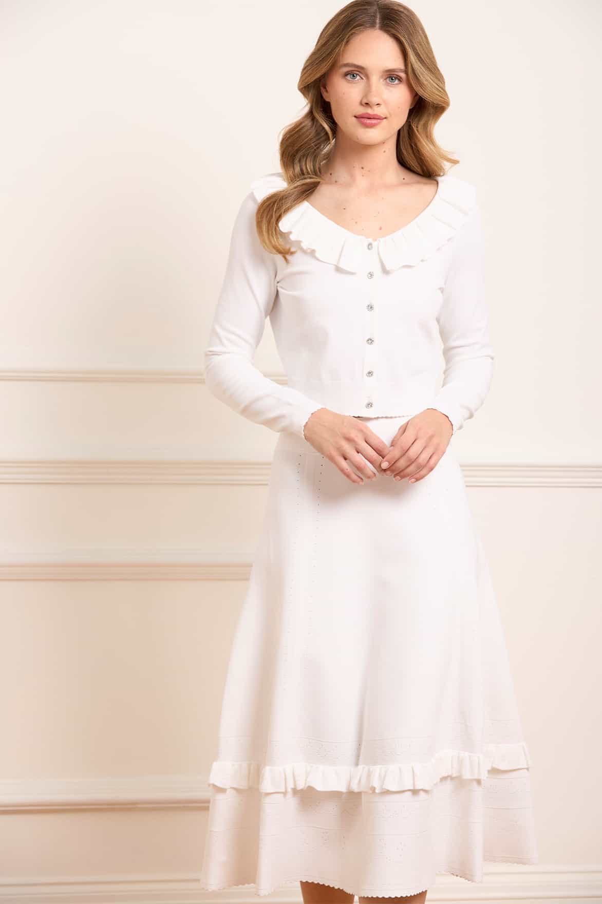 Pointelle Trim Knit Skirt - Image 3
