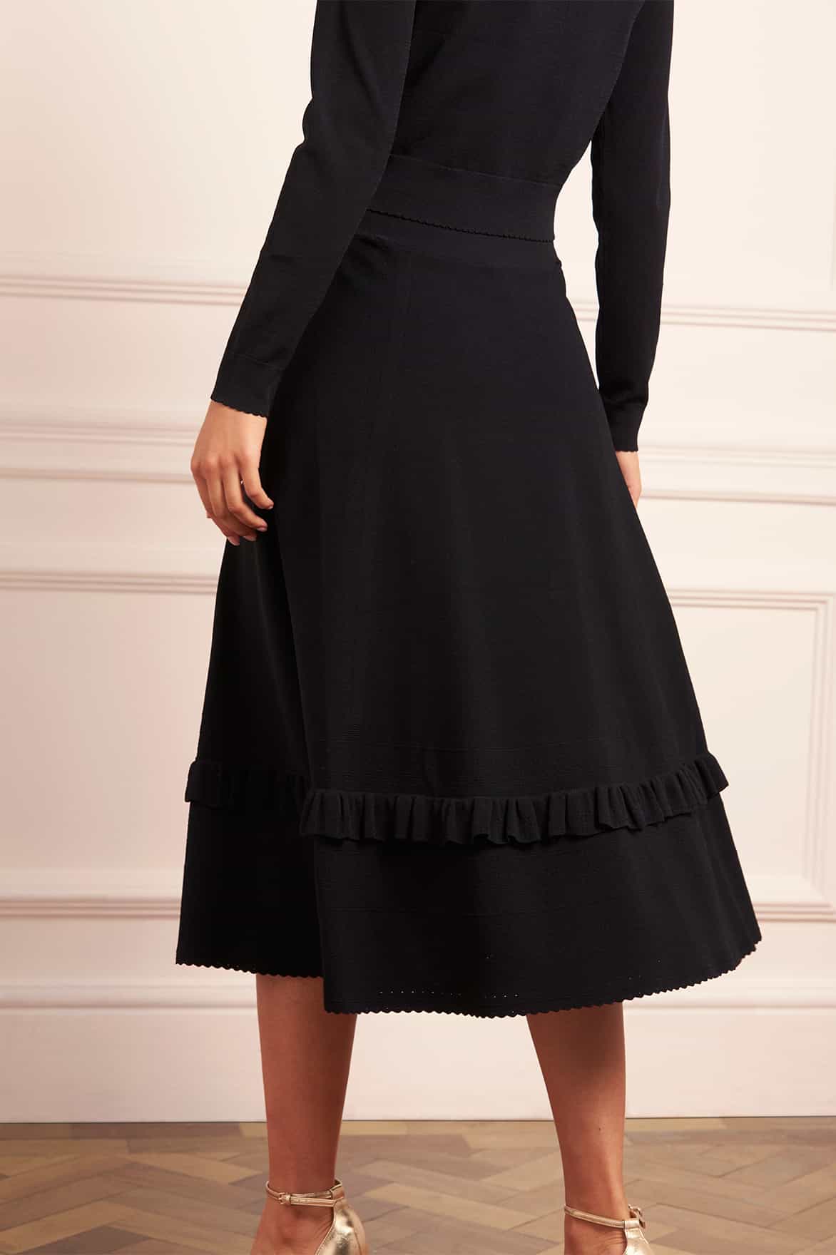 Pointelle Trim Knit Skirt - Image 4
