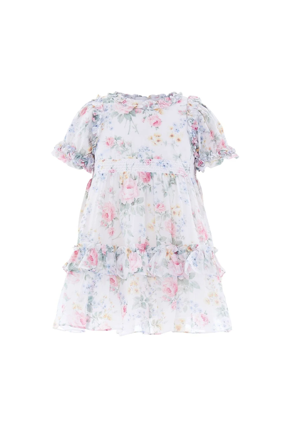 Pompadour Garden Chiffon Smocked Baby Dress - Image 2
