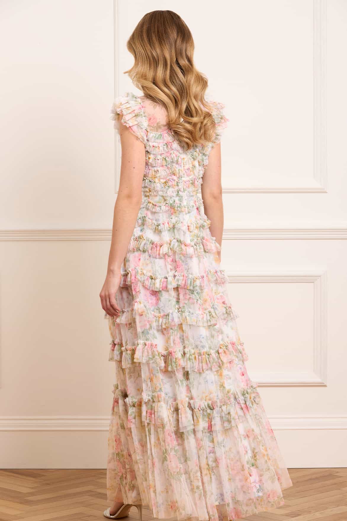 Pompadour Garden Round Neck Gown - Image 4