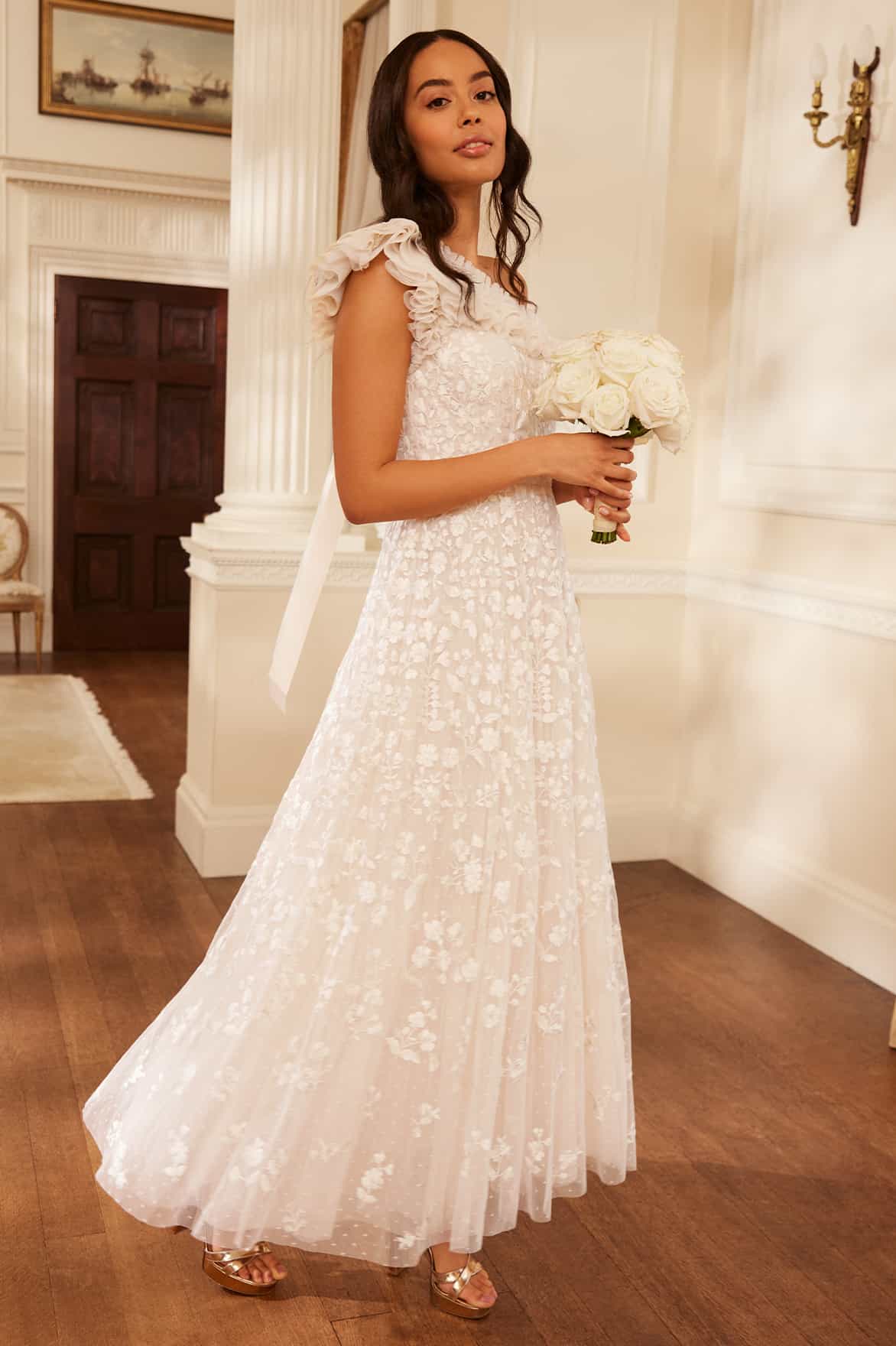 Posy Pirouette One-Shoulder Ankle Gown - Image 7