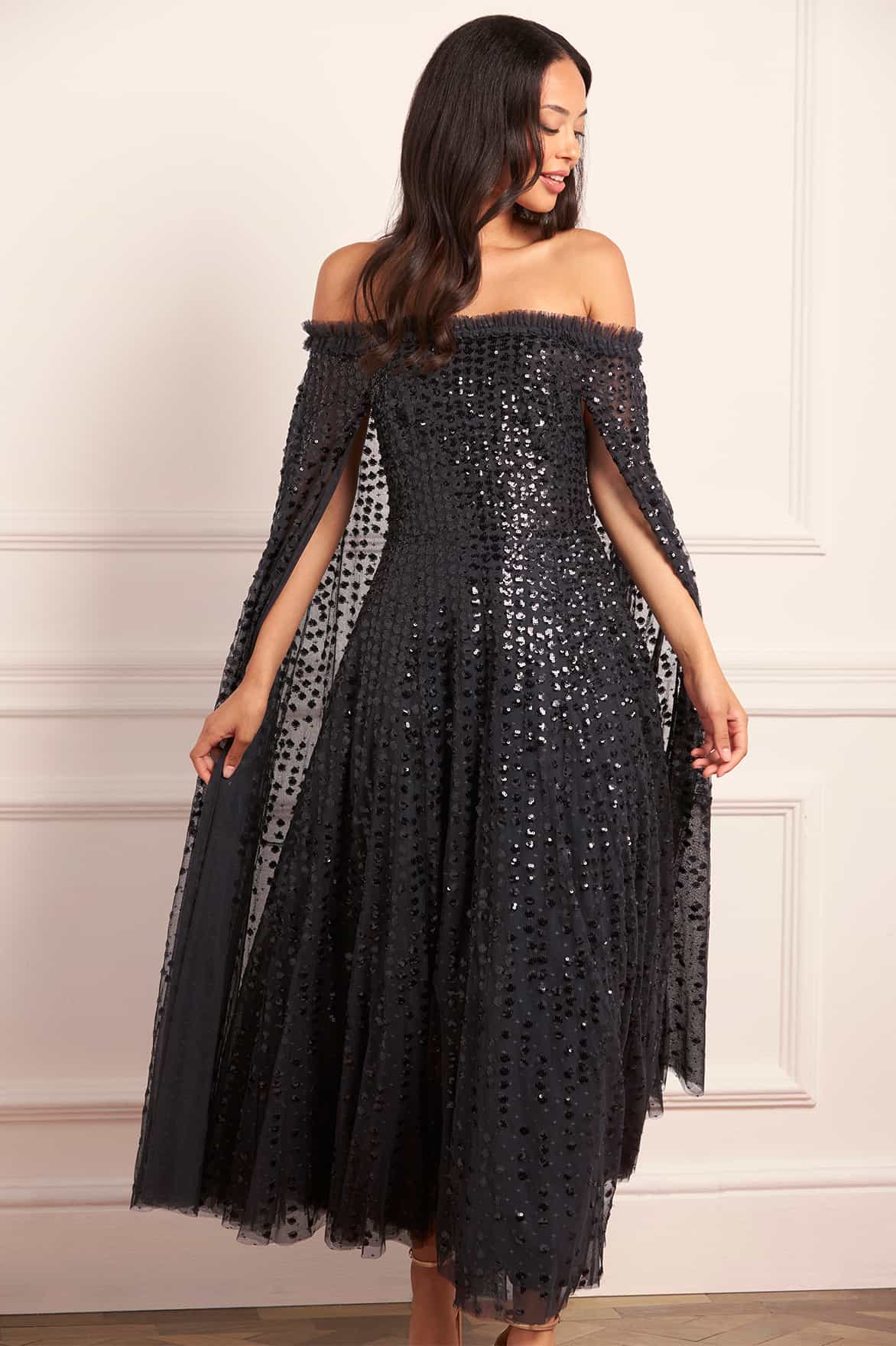 Raindrop Cape Ankle Gown - Image 2