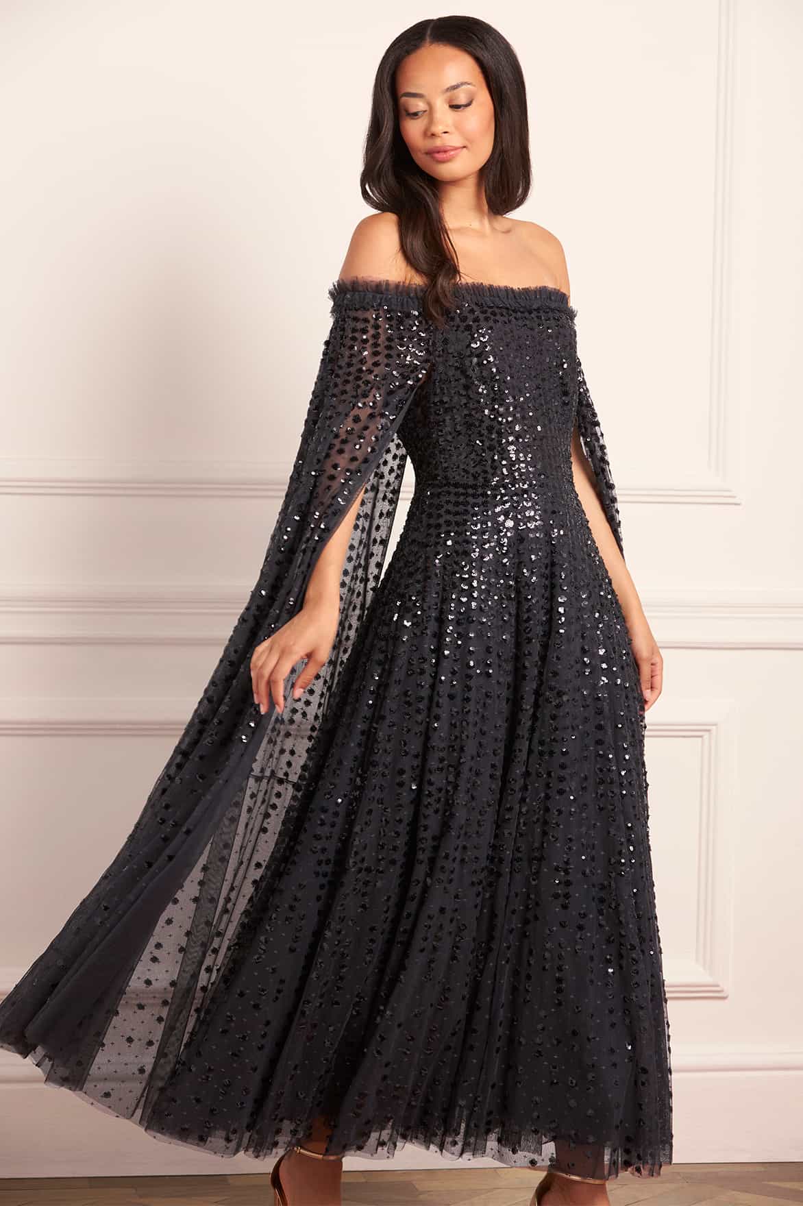 Raindrop Cape Ankle Gown - Image 4