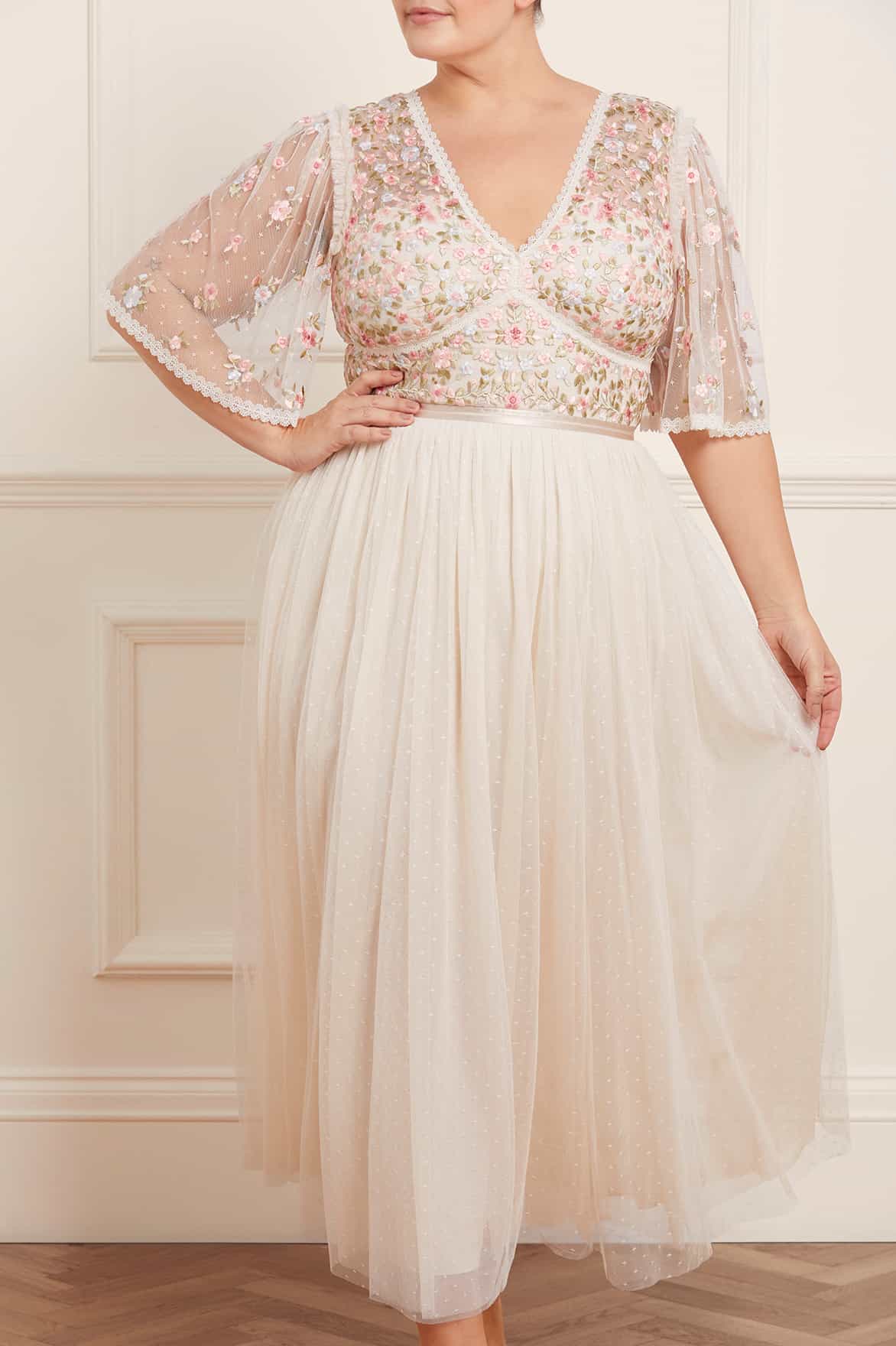 Ribbon Bouquet Bodice Ankle Gown - Image 5