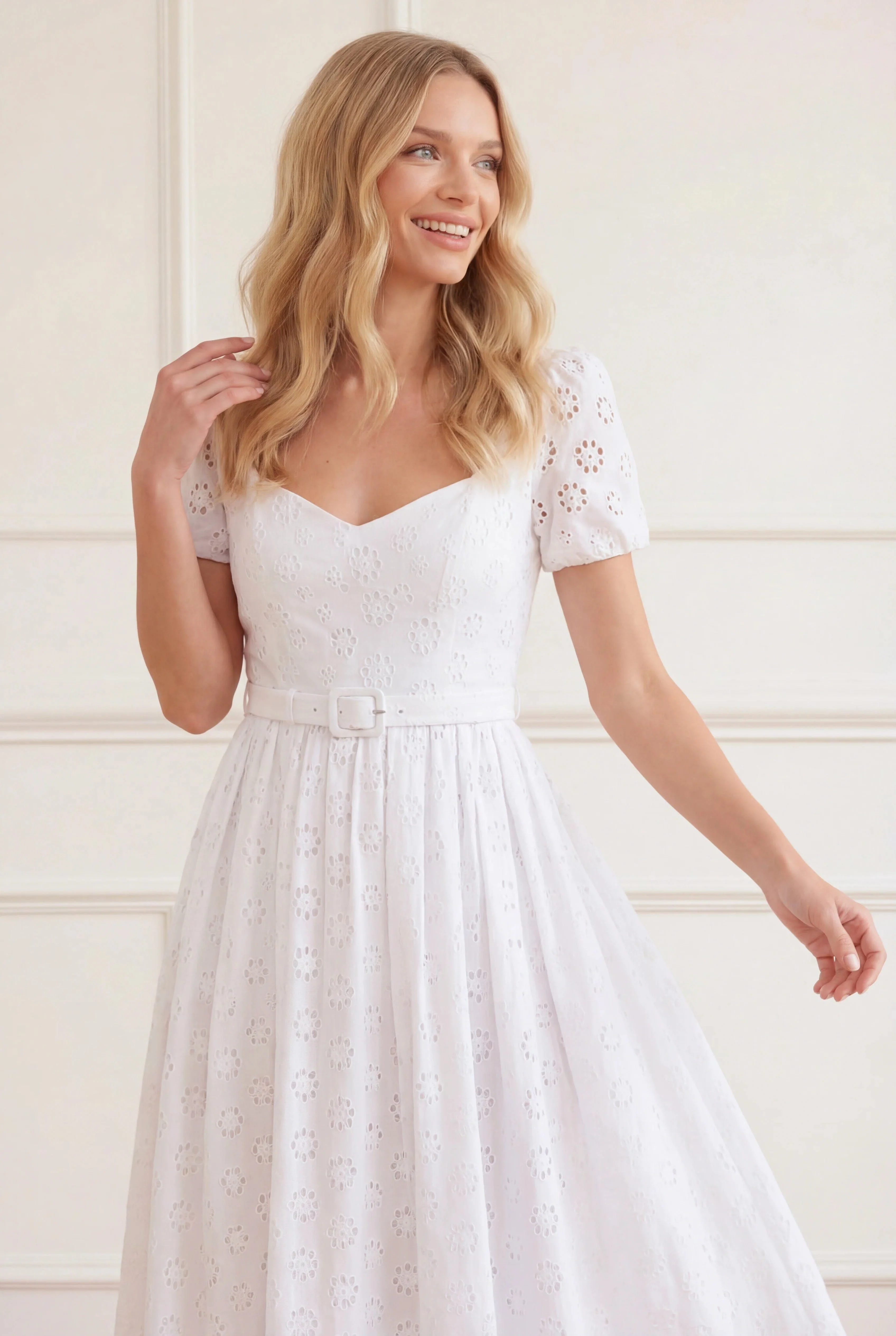 Romilly Cotton Broderie Ankle Gown - Image 3
