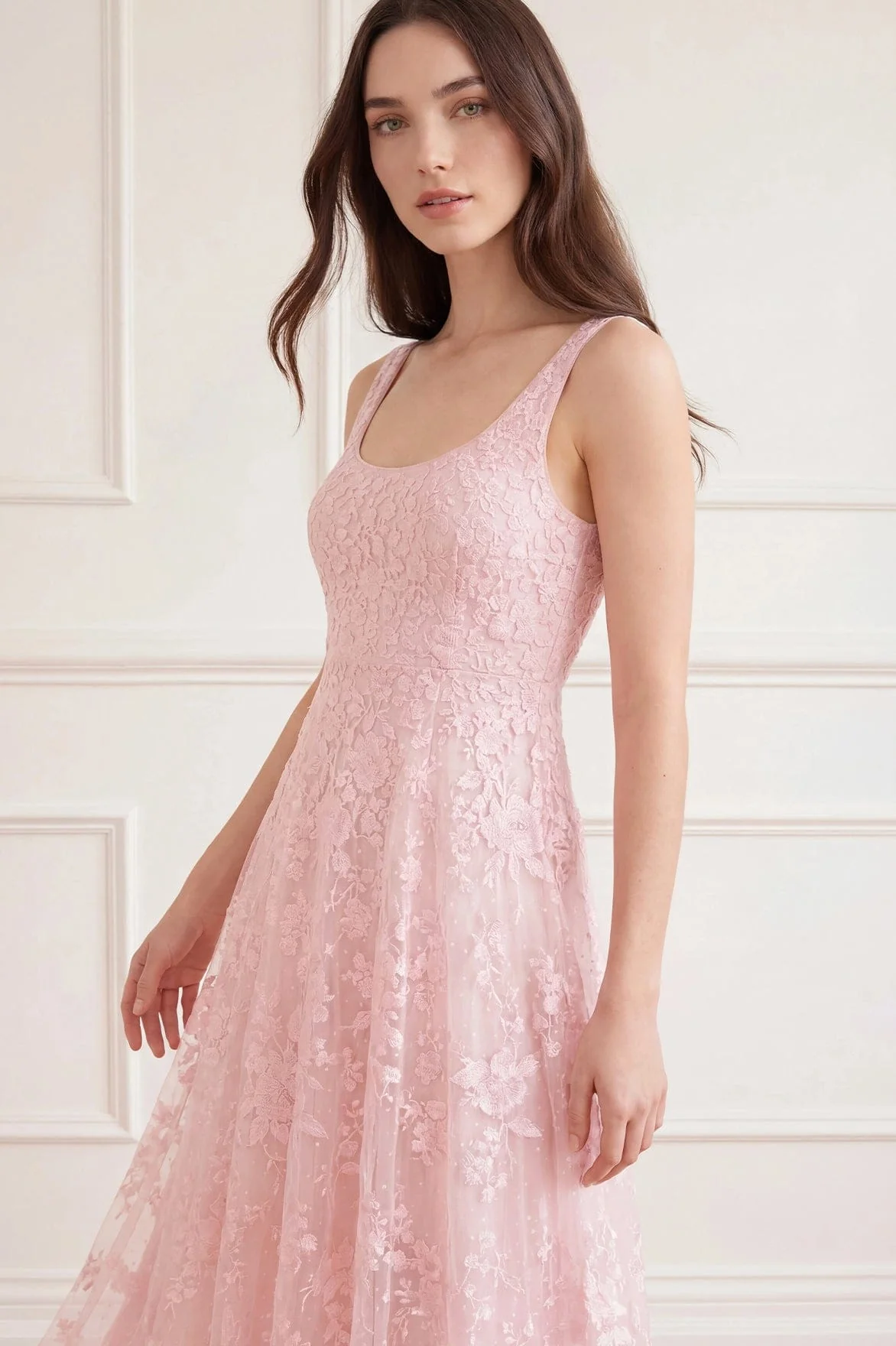 Rosa Sleeveless Scoop Neck Ankle Gown - Image 3