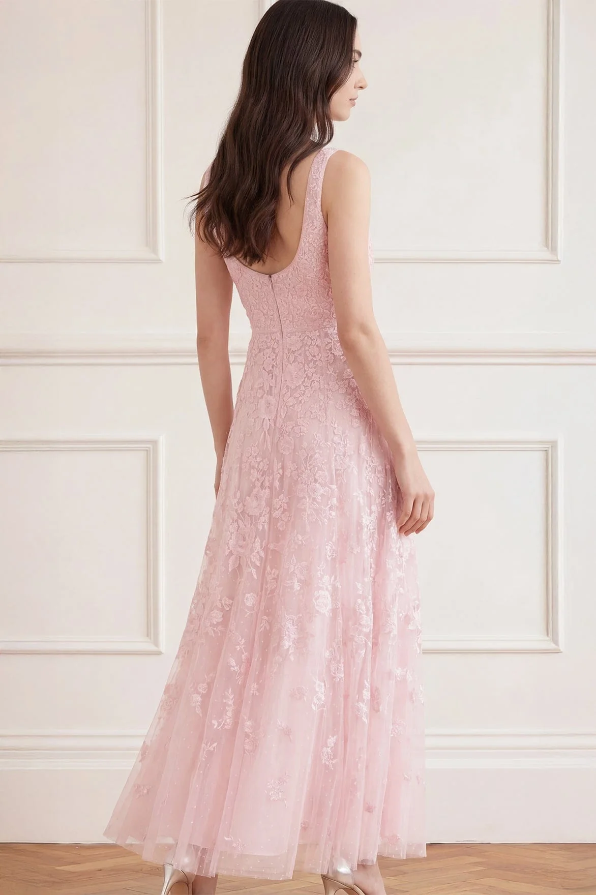 Rosa Sleeveless Scoop Neck Ankle Gown - Image 4