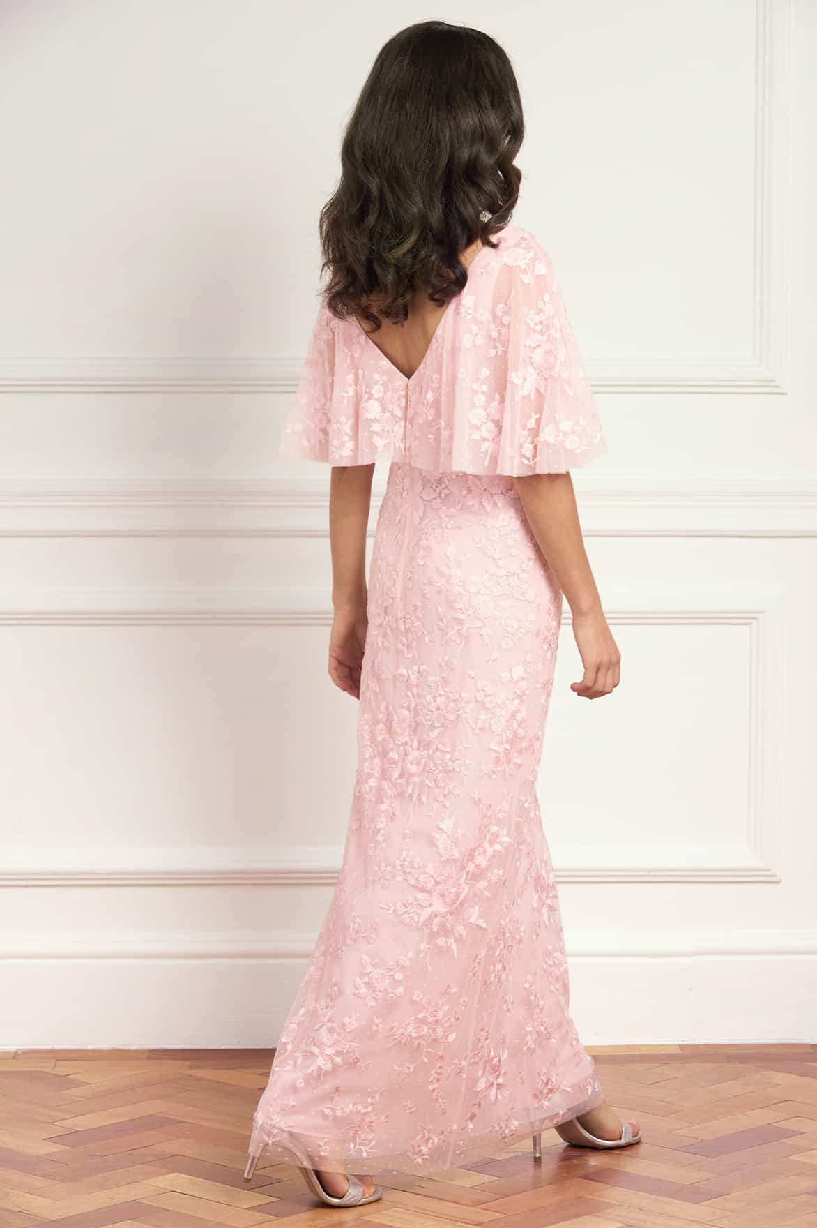 Rosa V-Neck Cape Gown - Image 6
