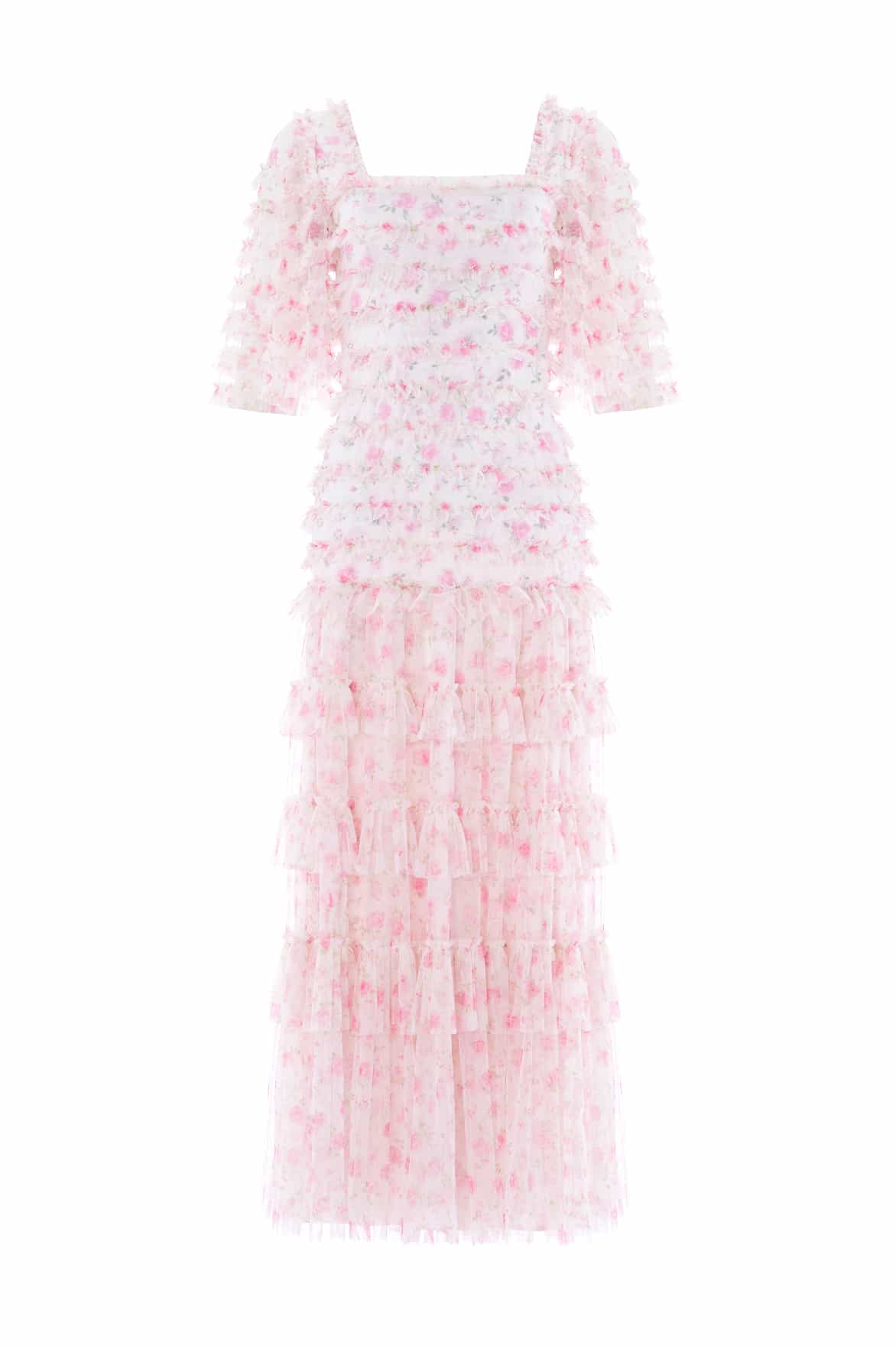 Rose Ditsy Short Sleeve Ankle Gown - Image 3
