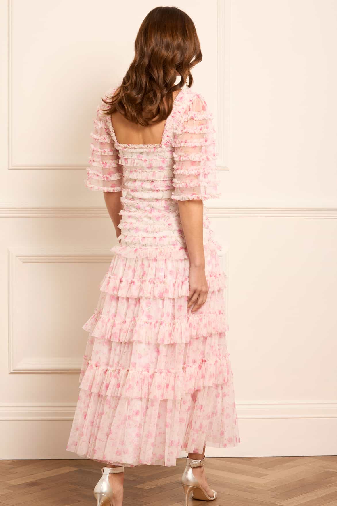 Rose Ditsy Short Sleeve Ankle Gown - Image 6