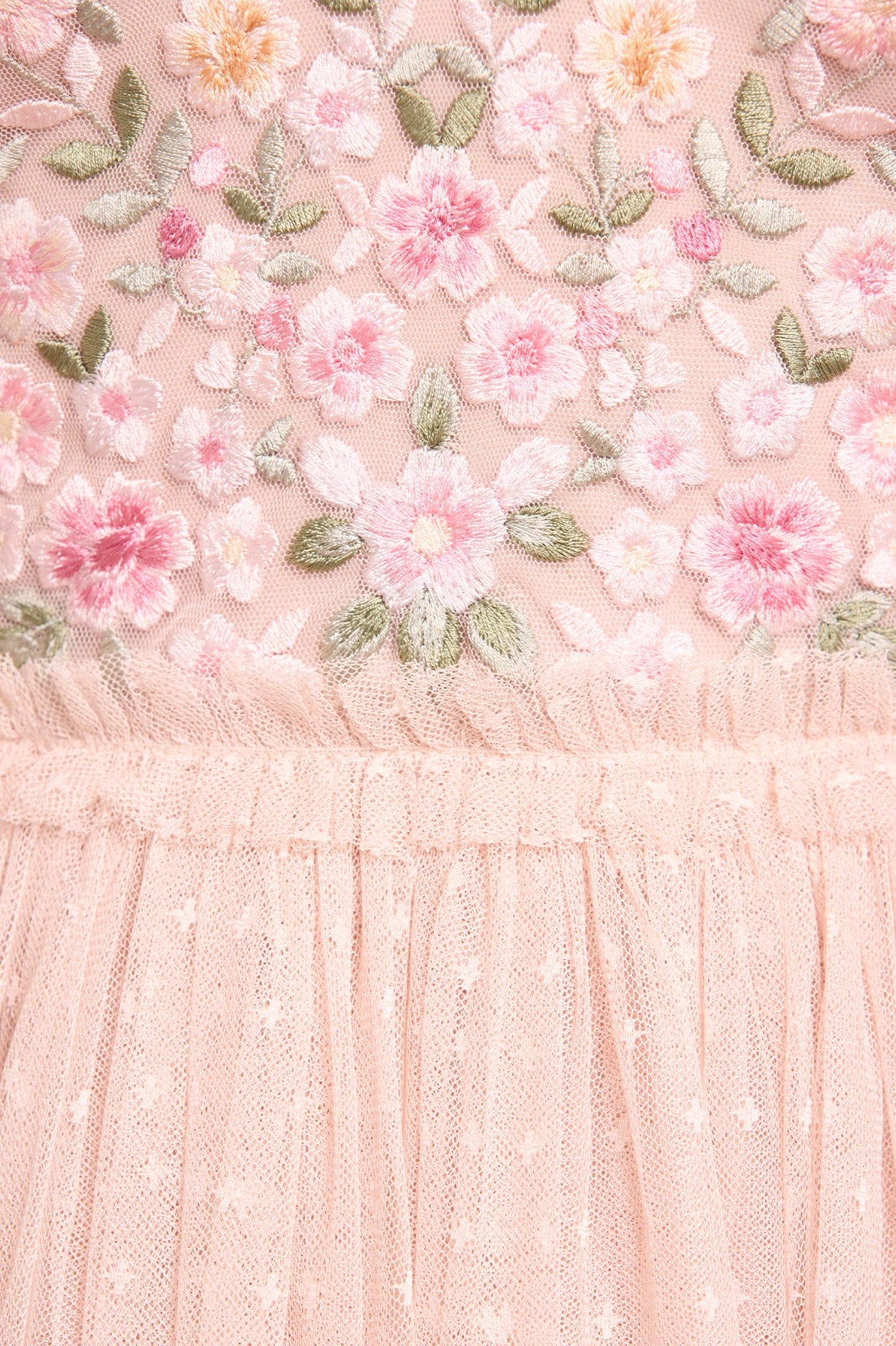 Rosie Lace Bodice Short Sleeve V-Neck Ankle Gown - Image 3