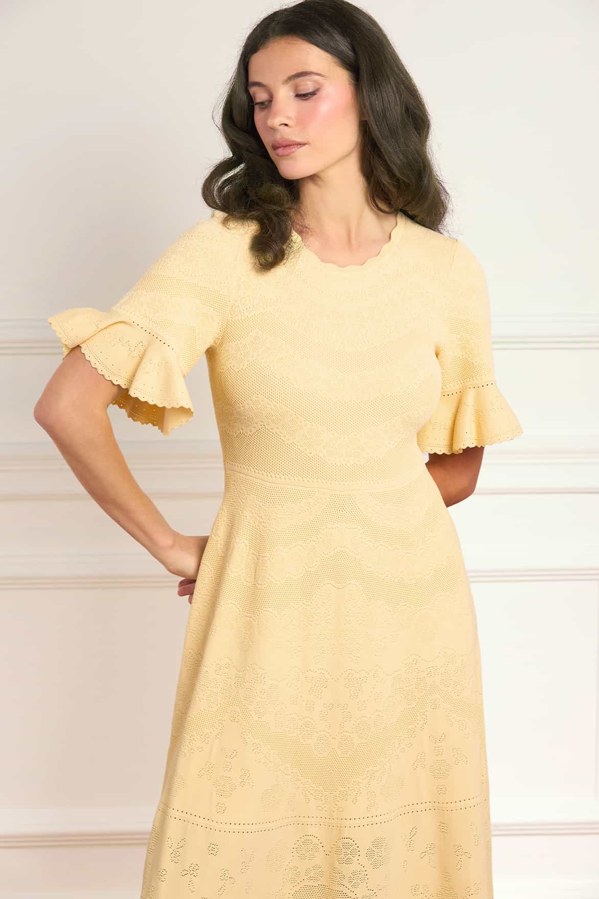 Scallop Lace Pointelle Knit Gown - Image 3