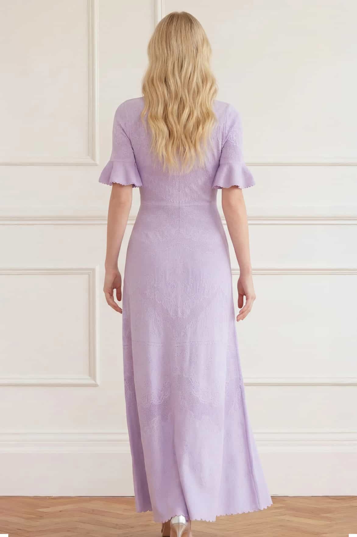 Scallop Lace Pointelle Knit Gown - Image 5
