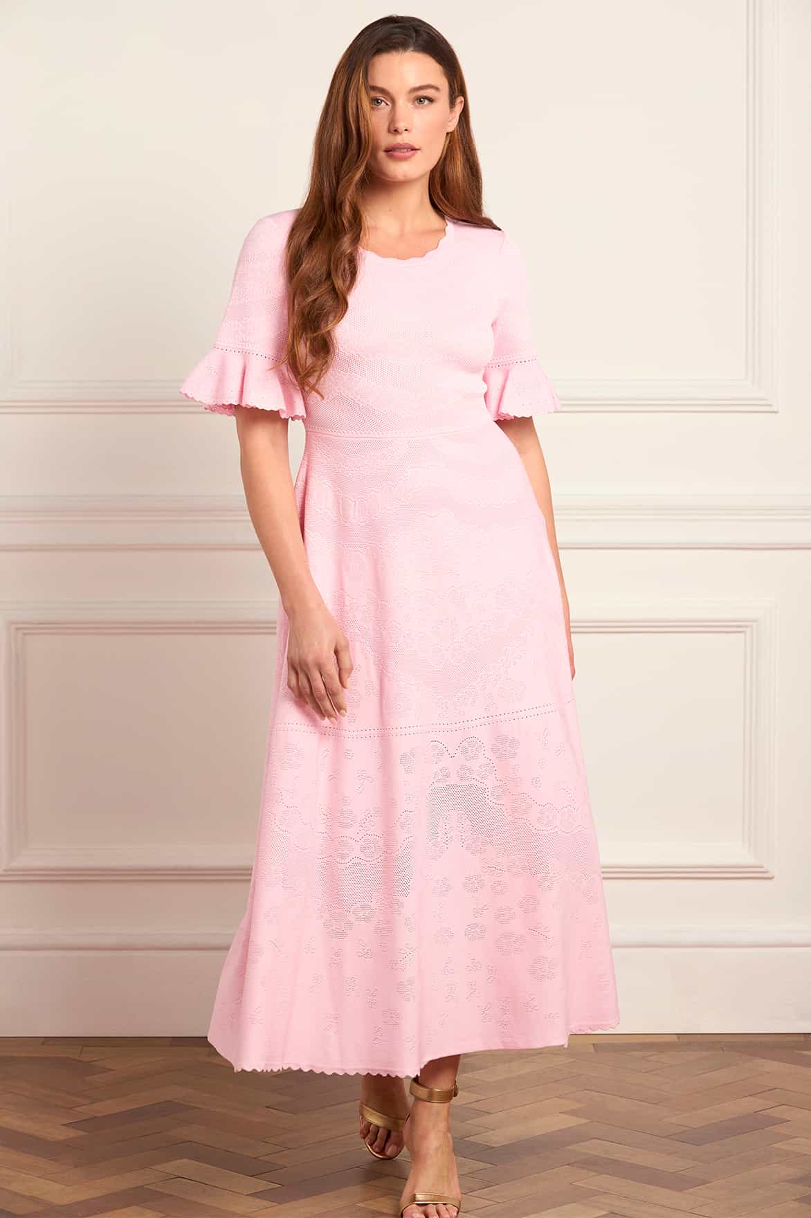 Scallop Lace Pointelle Knit Gown - Image 3