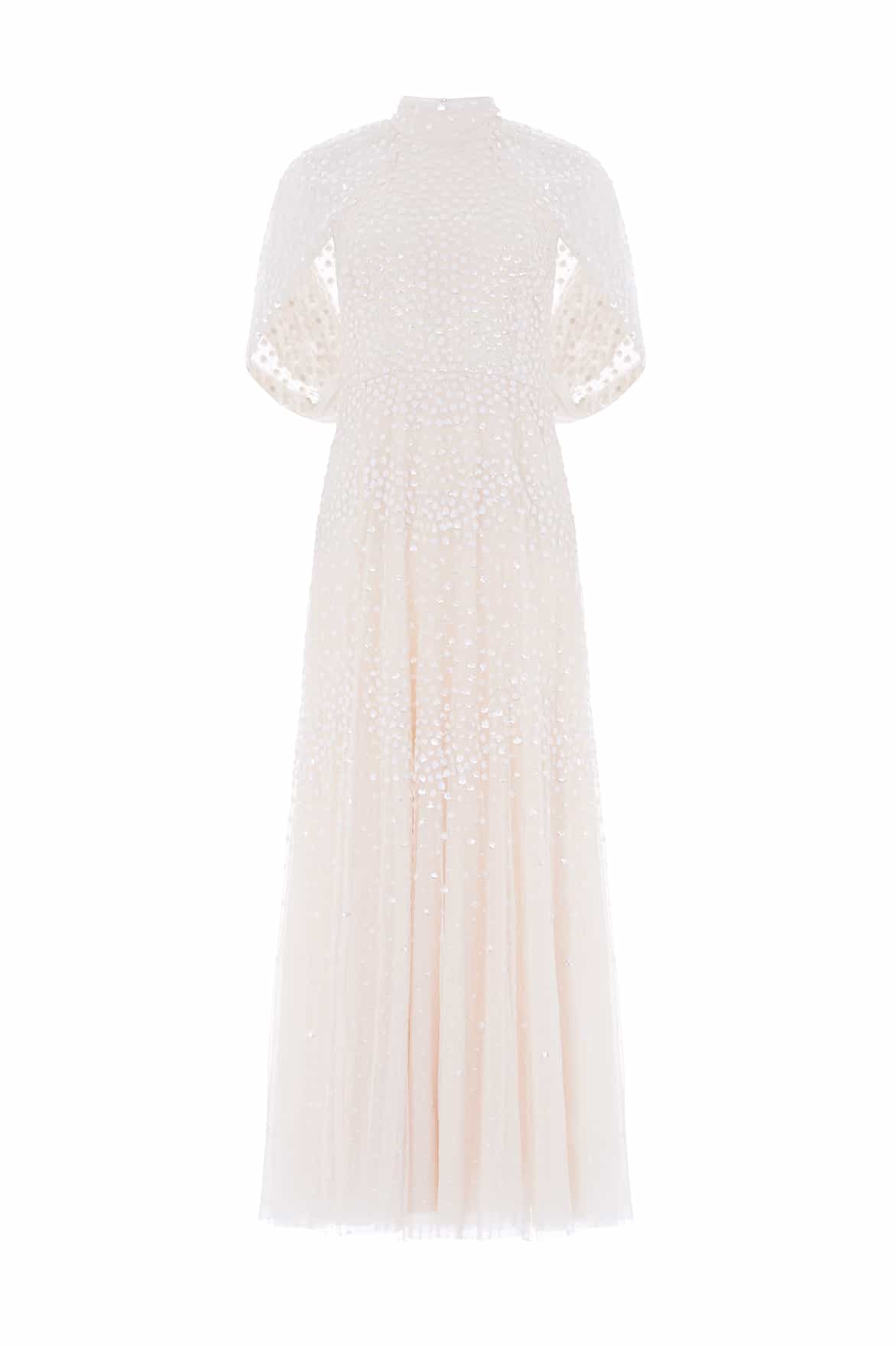 Scallop Sequin Cape Ankle Gown - Image 3