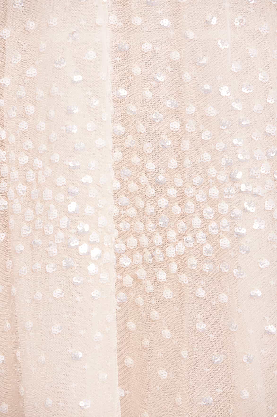 Scallop Sequin Cape Ankle Gown - Image 6