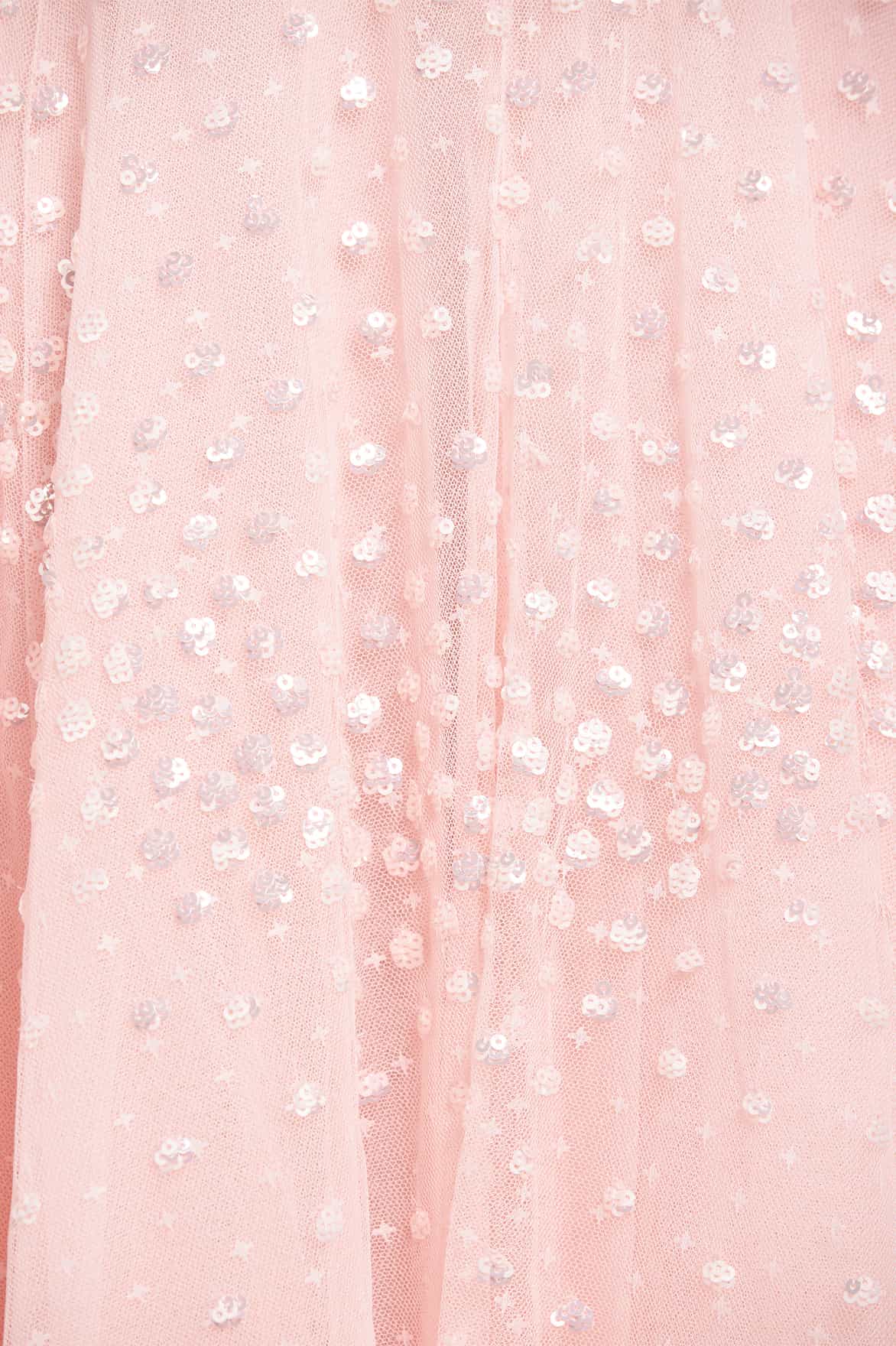 Scallop Sequin Halter-Neck Ankle Gown - Image 4