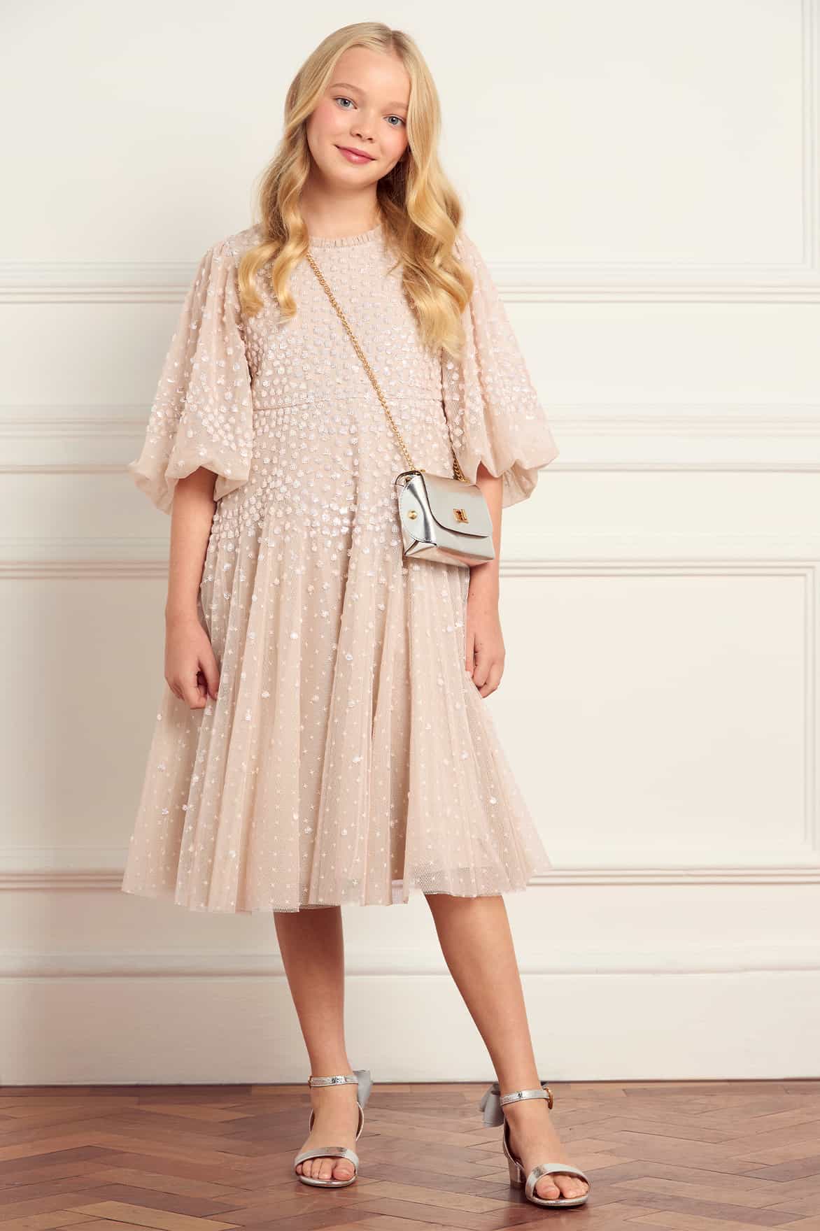 Scallop Sequin Kids Dress - Image 2