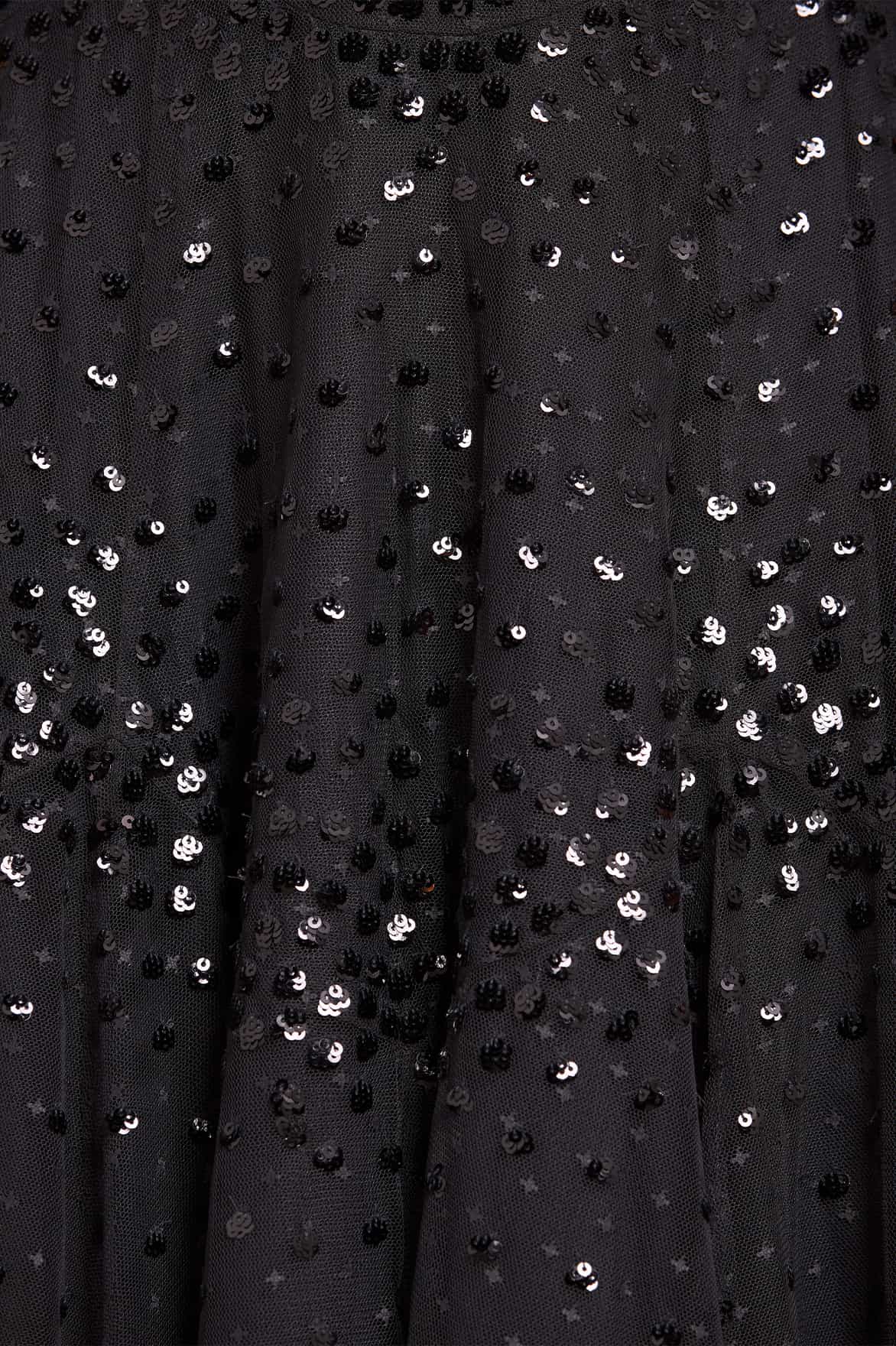 Scallop Sequin Round Neck Ankle Gown - Image 4