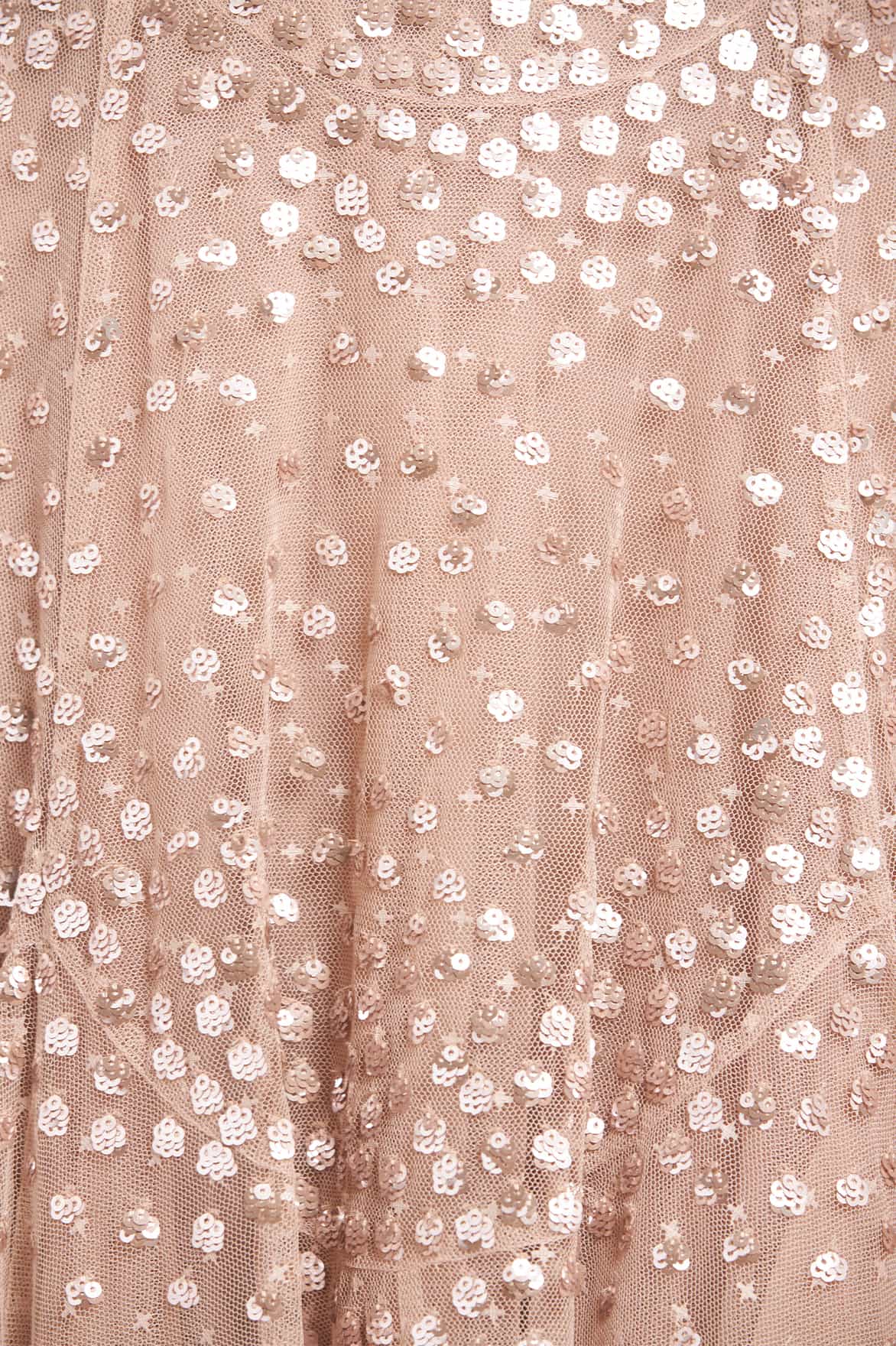 Scallop Sequin Round Neck Ankle Gown - Image 4