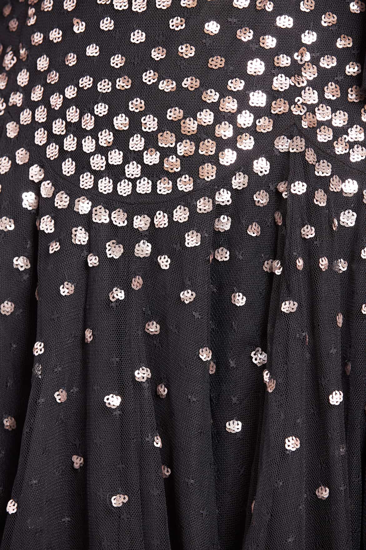 Scallop Sequin Round Neck Micro Mini Dress - Image 3