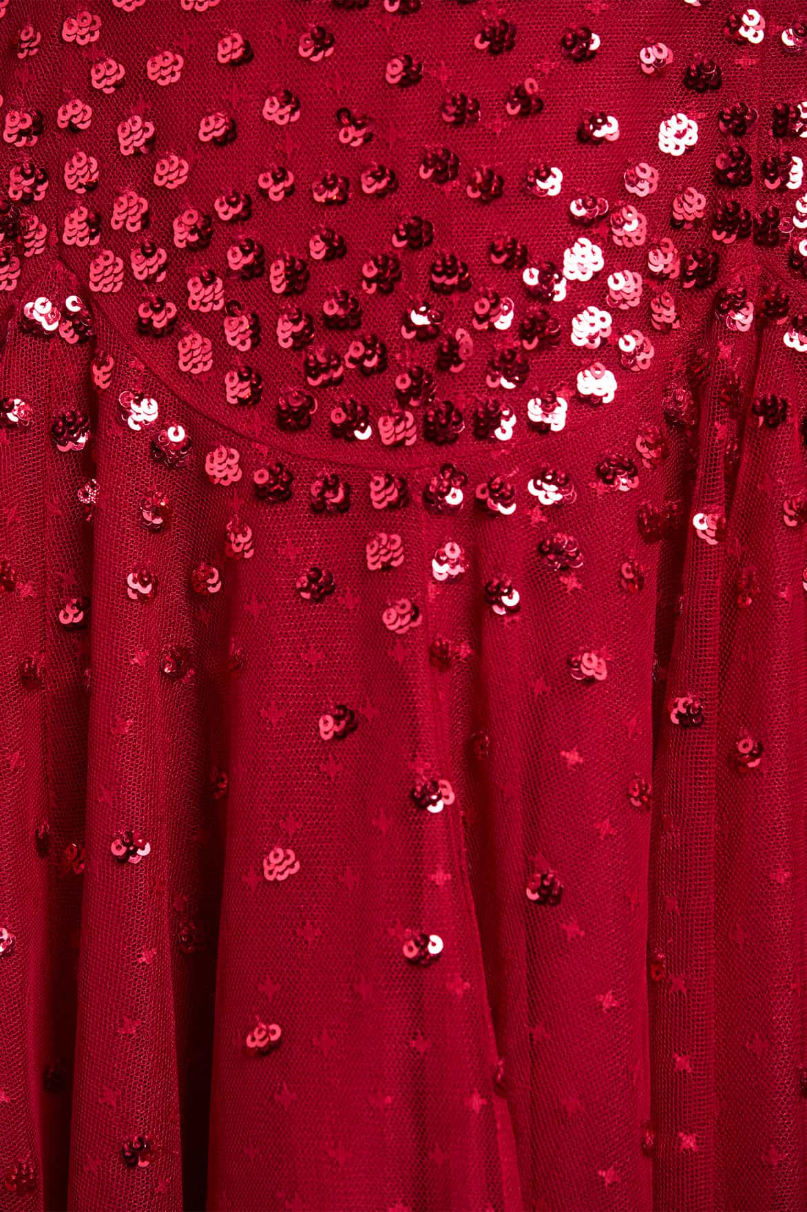 Scallop Sequin Round Neck Micro Mini Dress - Image 4