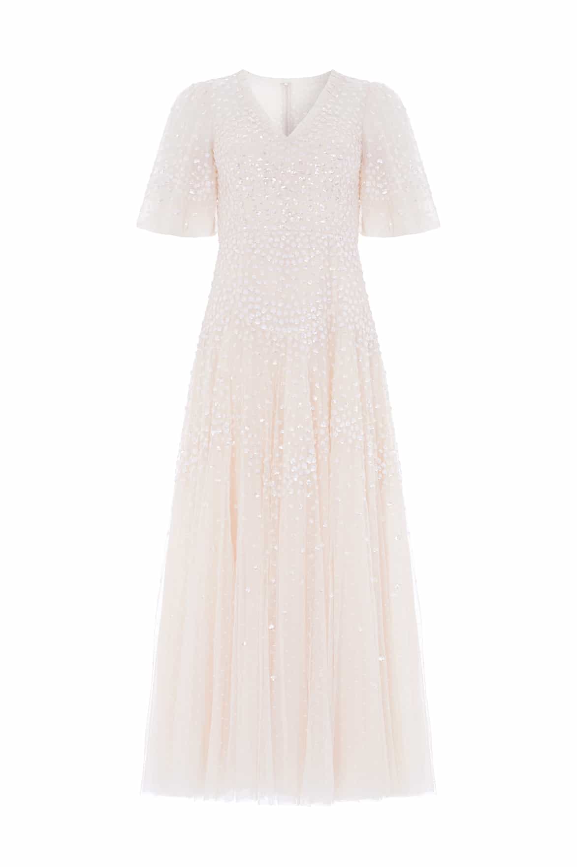 Scallop Sequin V-Neck Ankle Gown - Image 2