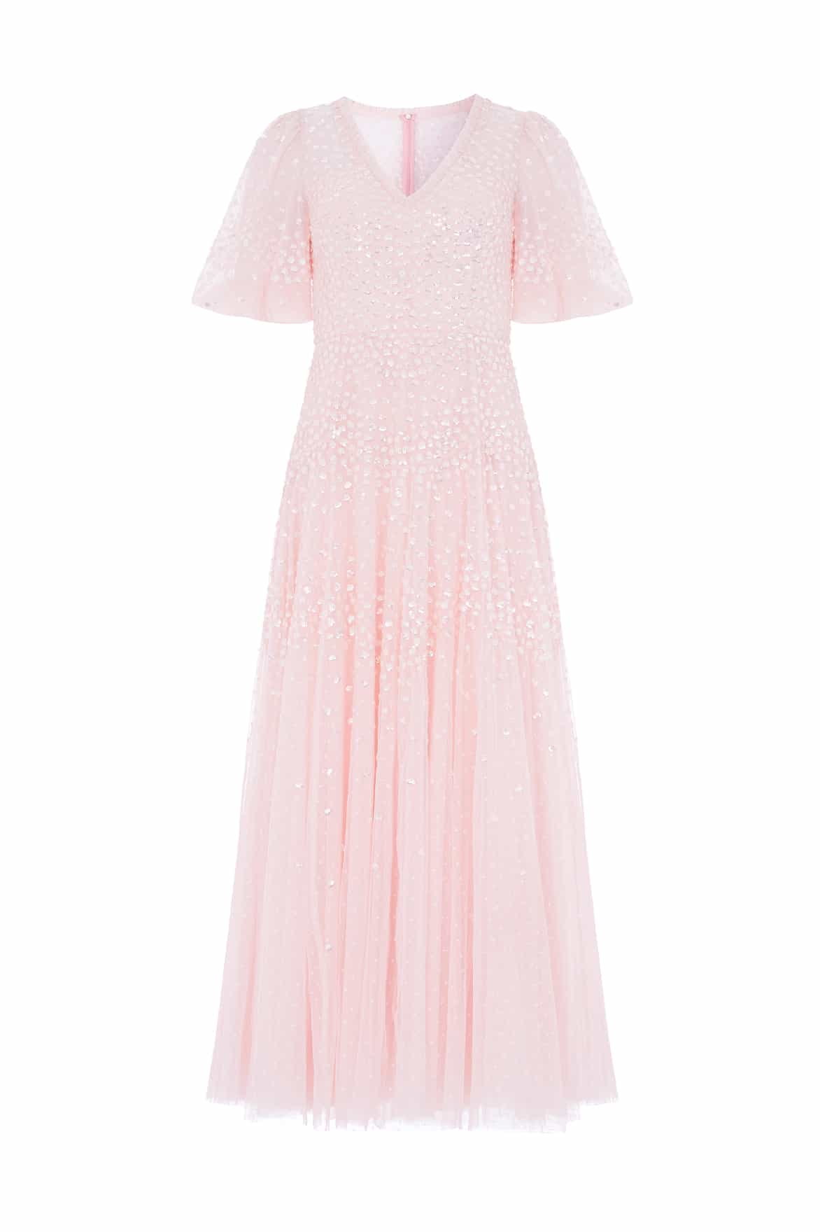 Scallop Sequin V-Neck Ankle Gown - Image 2