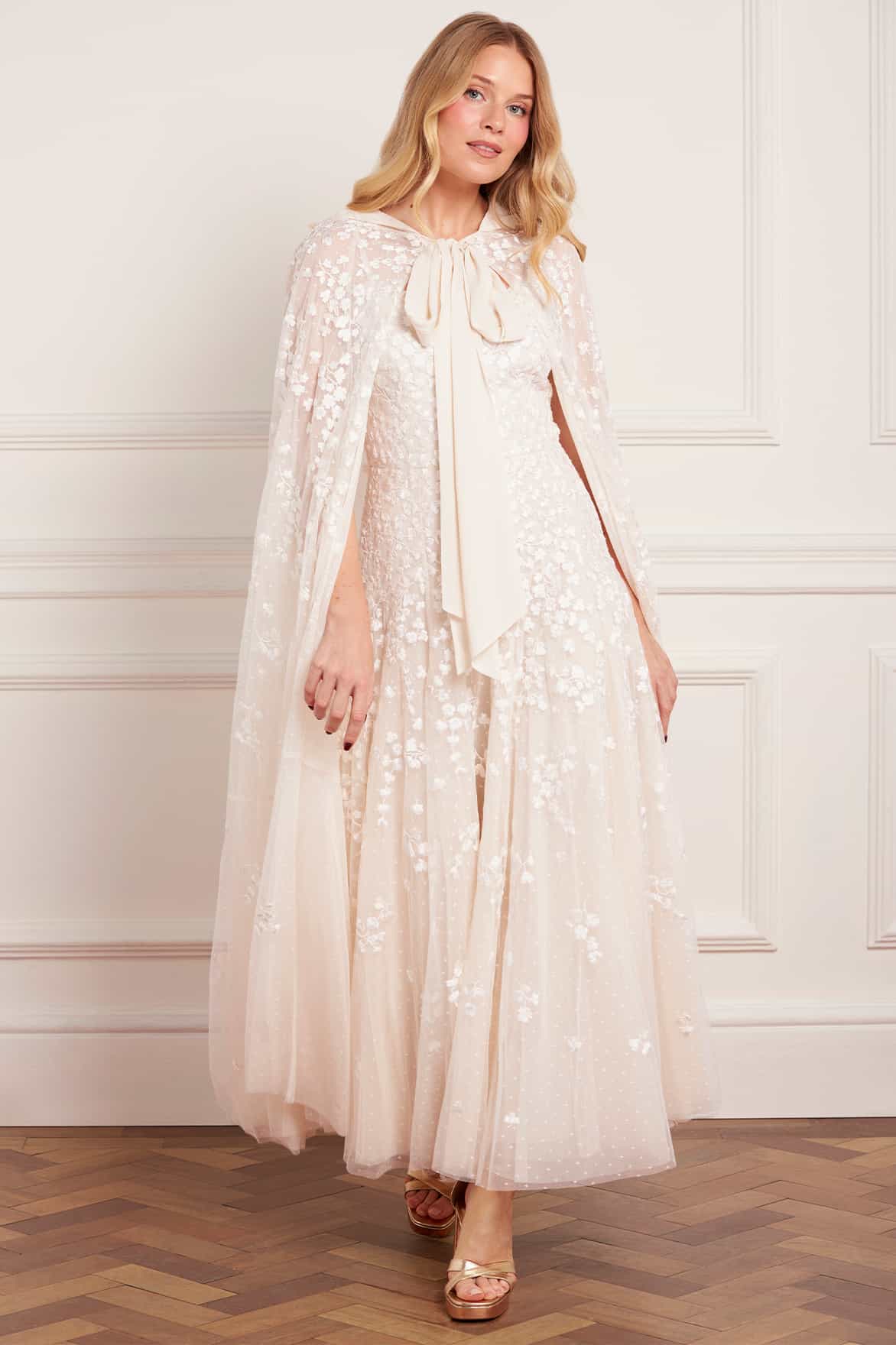 Scatter Blossom Hooded Long Cape - Image 2