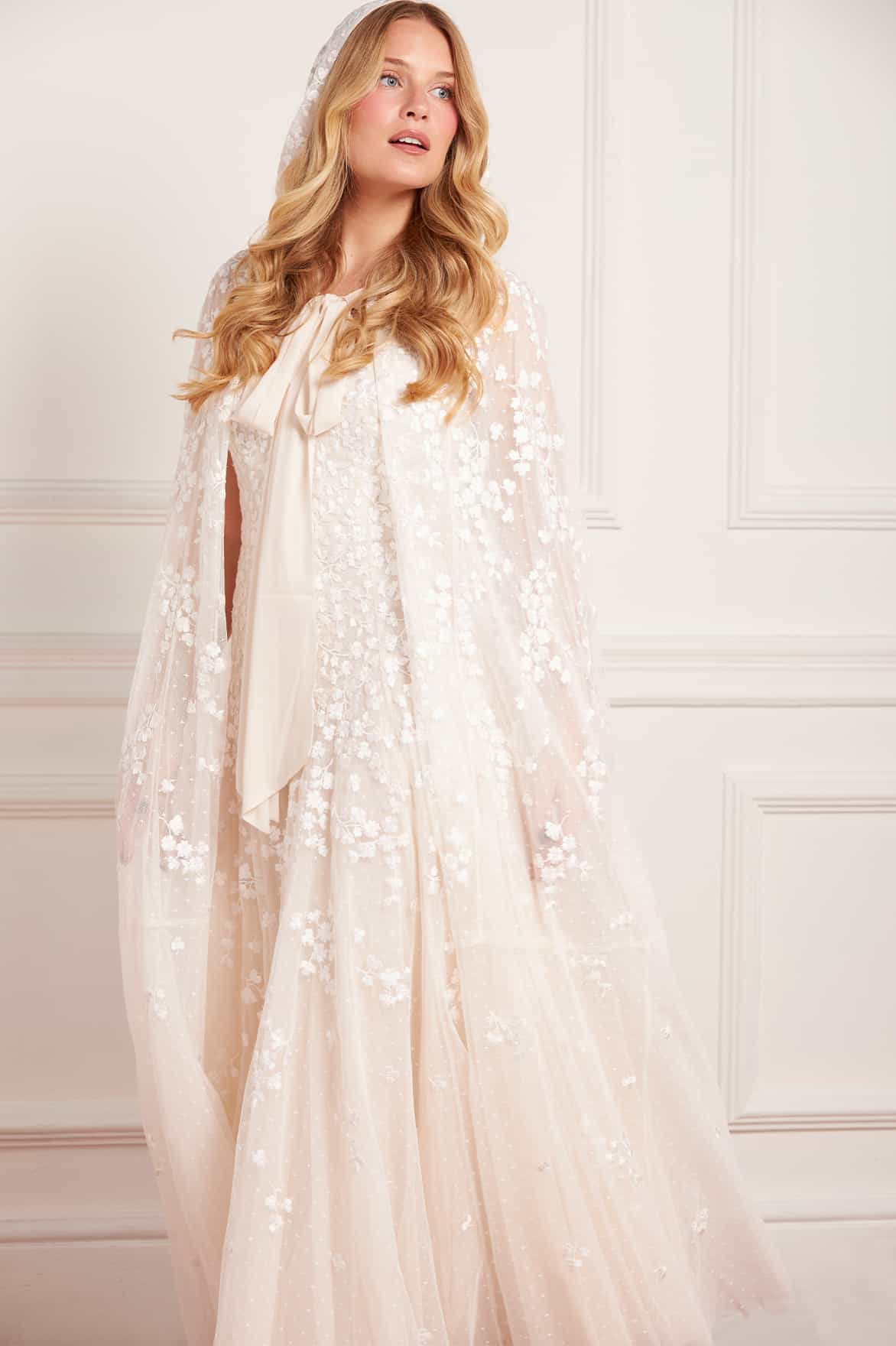 Scatter Blossom Hooded Long Cape - Image 4