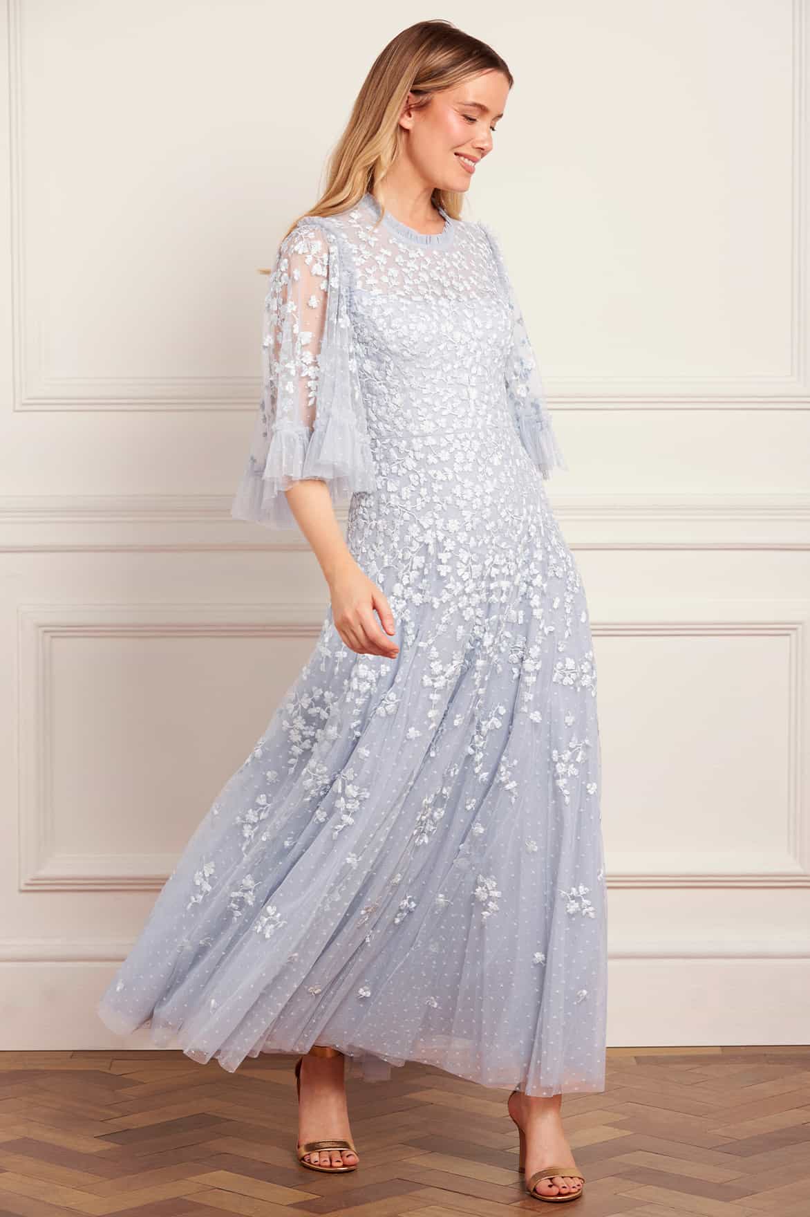 Scatter Blossom Round Neck Ankle Gown - Image 3