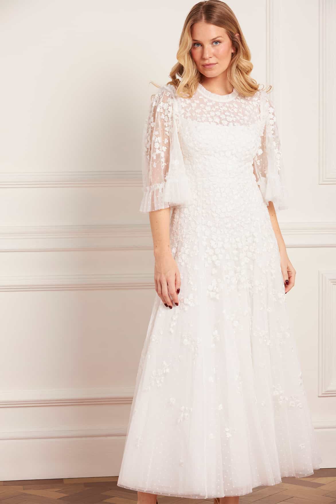 Scatter Blossom Round Neck Ankle Gown - Image 3