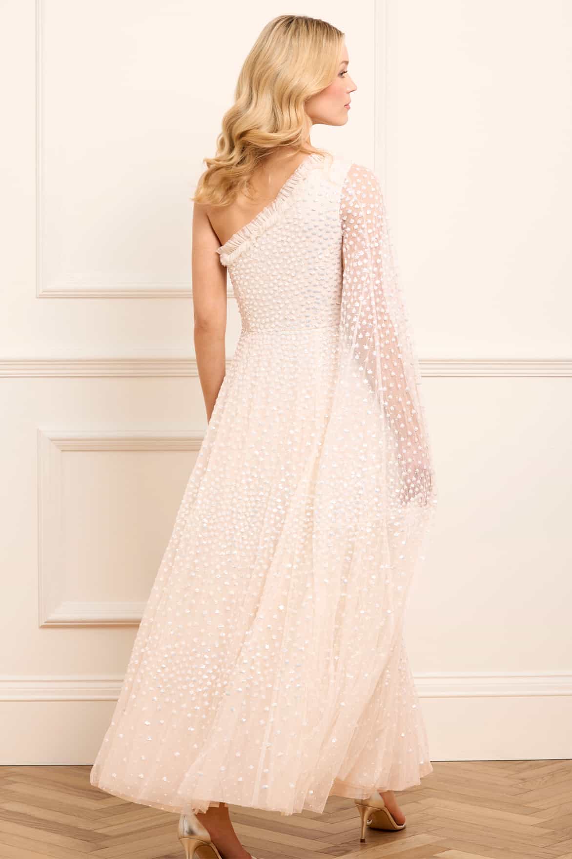 Scatter Dot One-Shoulder Ankle Gown - Image 6