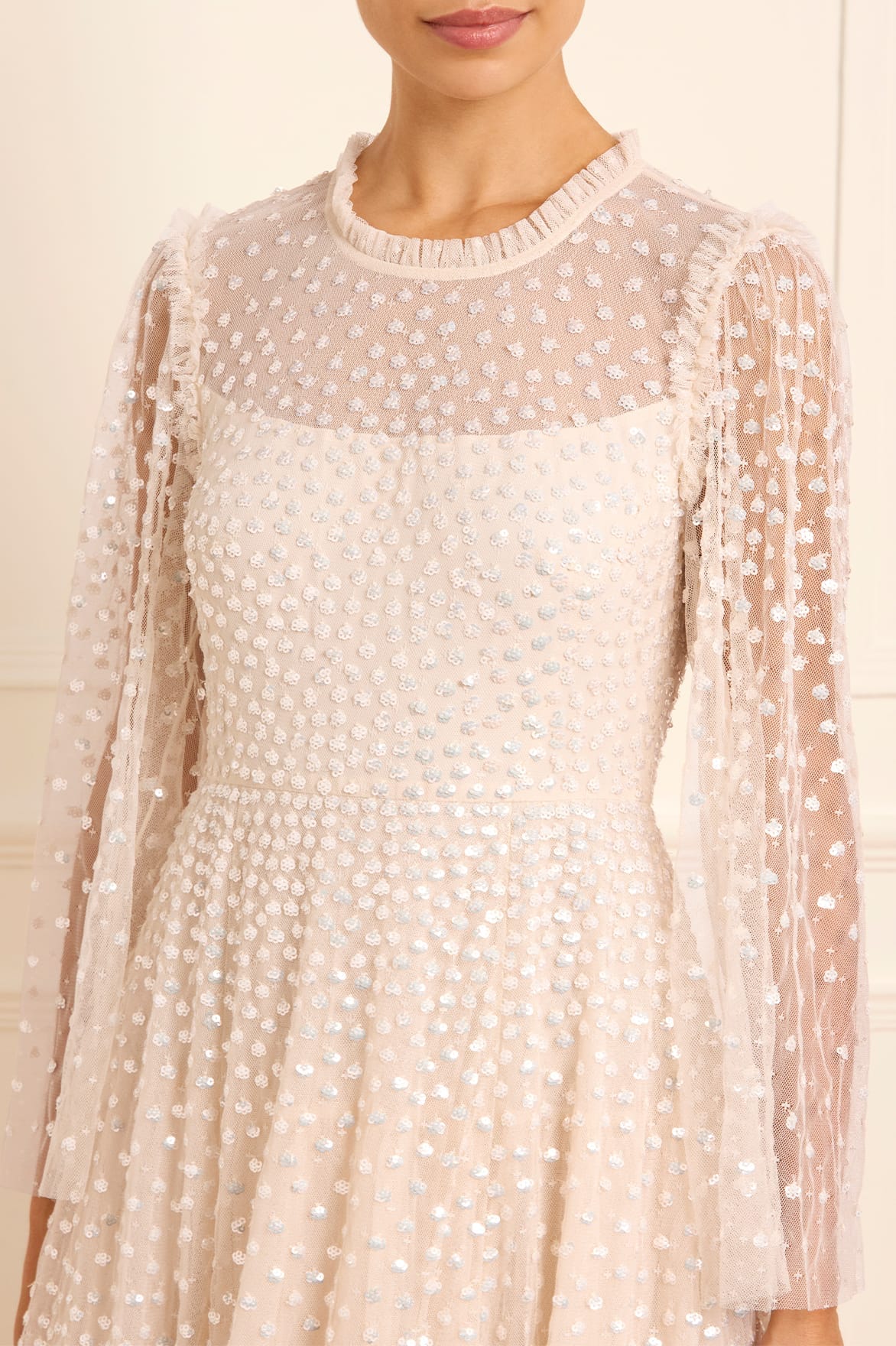 Scatter Dot Round Neck Ankle Gown - Image 3