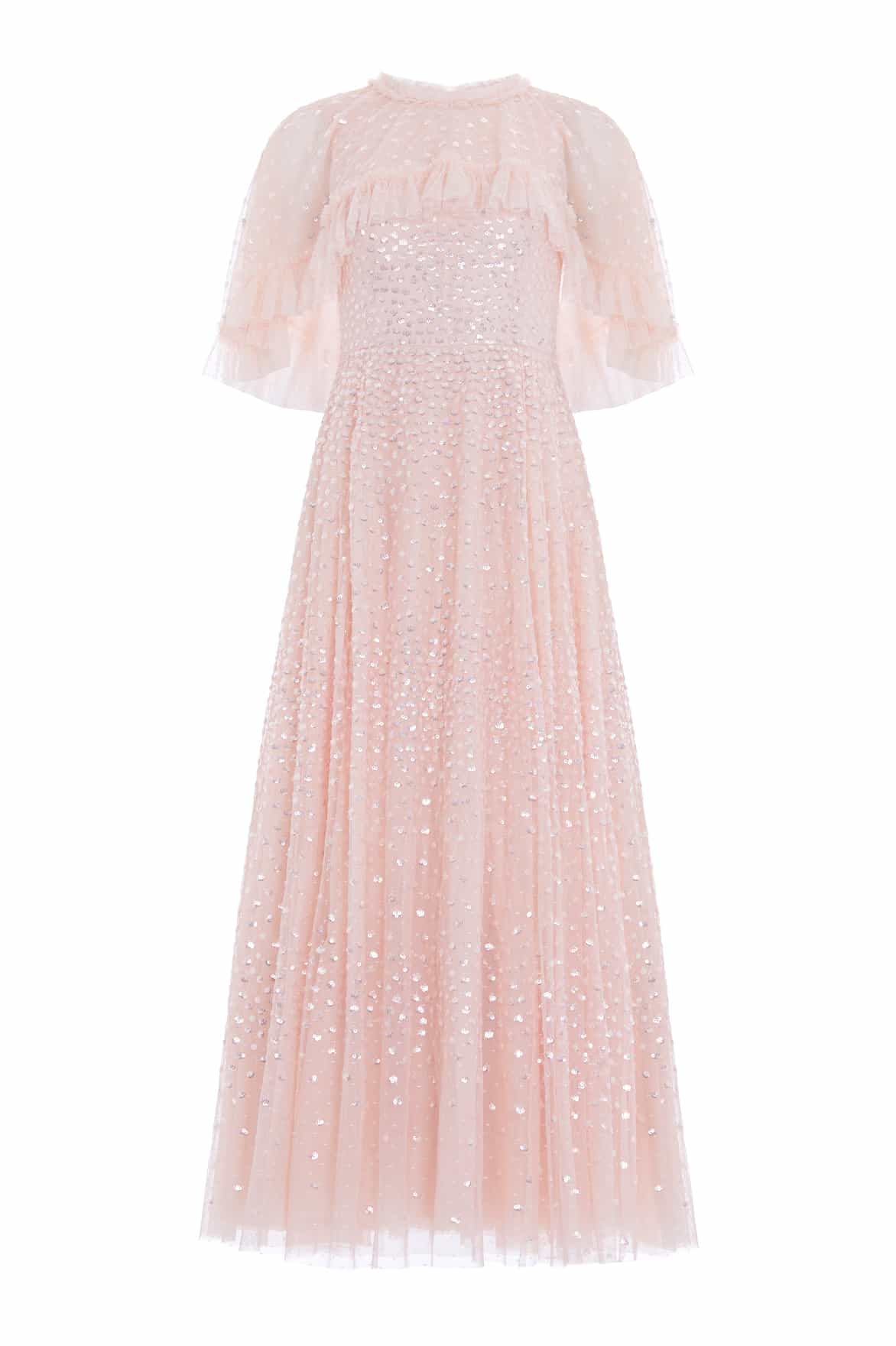 Scatter Dot Short Cape Ankle Gown - Image 3
