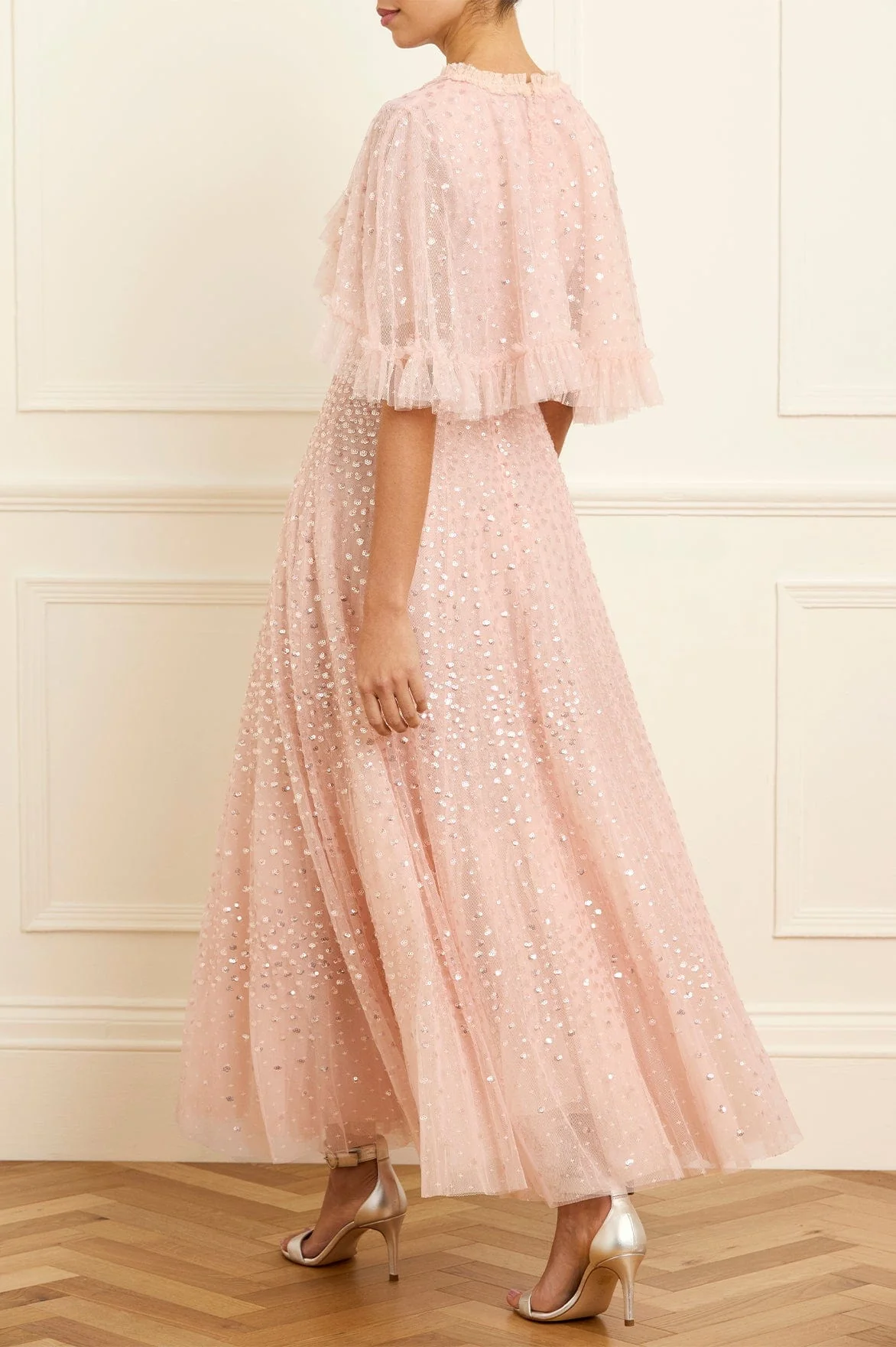 Scatter Dot Short Cape Ankle Gown - Image 7