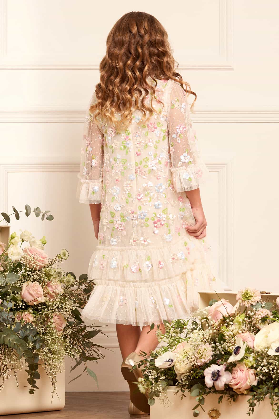 Sequin Bloom Kids Dress - Image 4