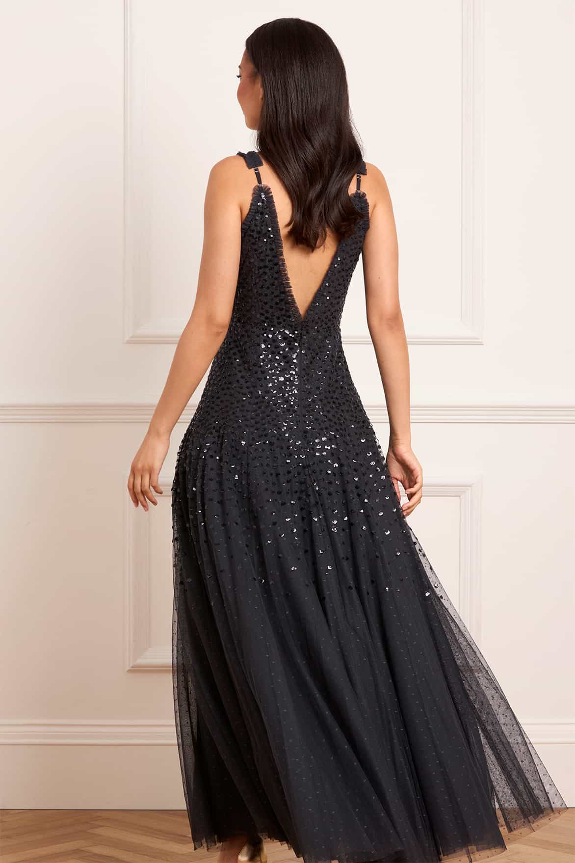 Sequin Cascade Cami Plunge Gown - Image 8