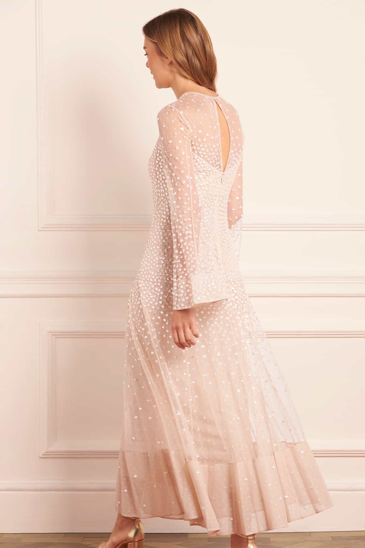 Sequin Cascade Long Sleeve Ankle Gown - Image 6
