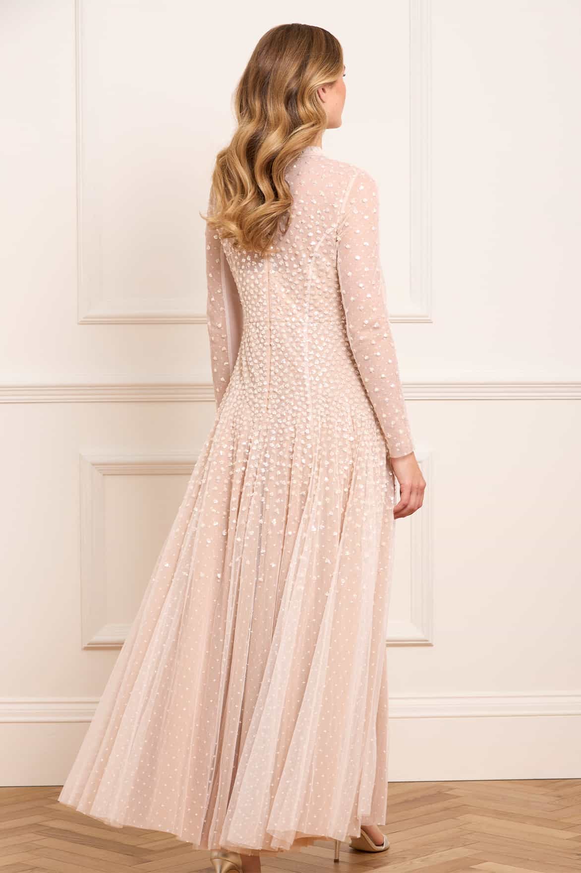 Sequin Cascade Round Neck Gown - Image 5