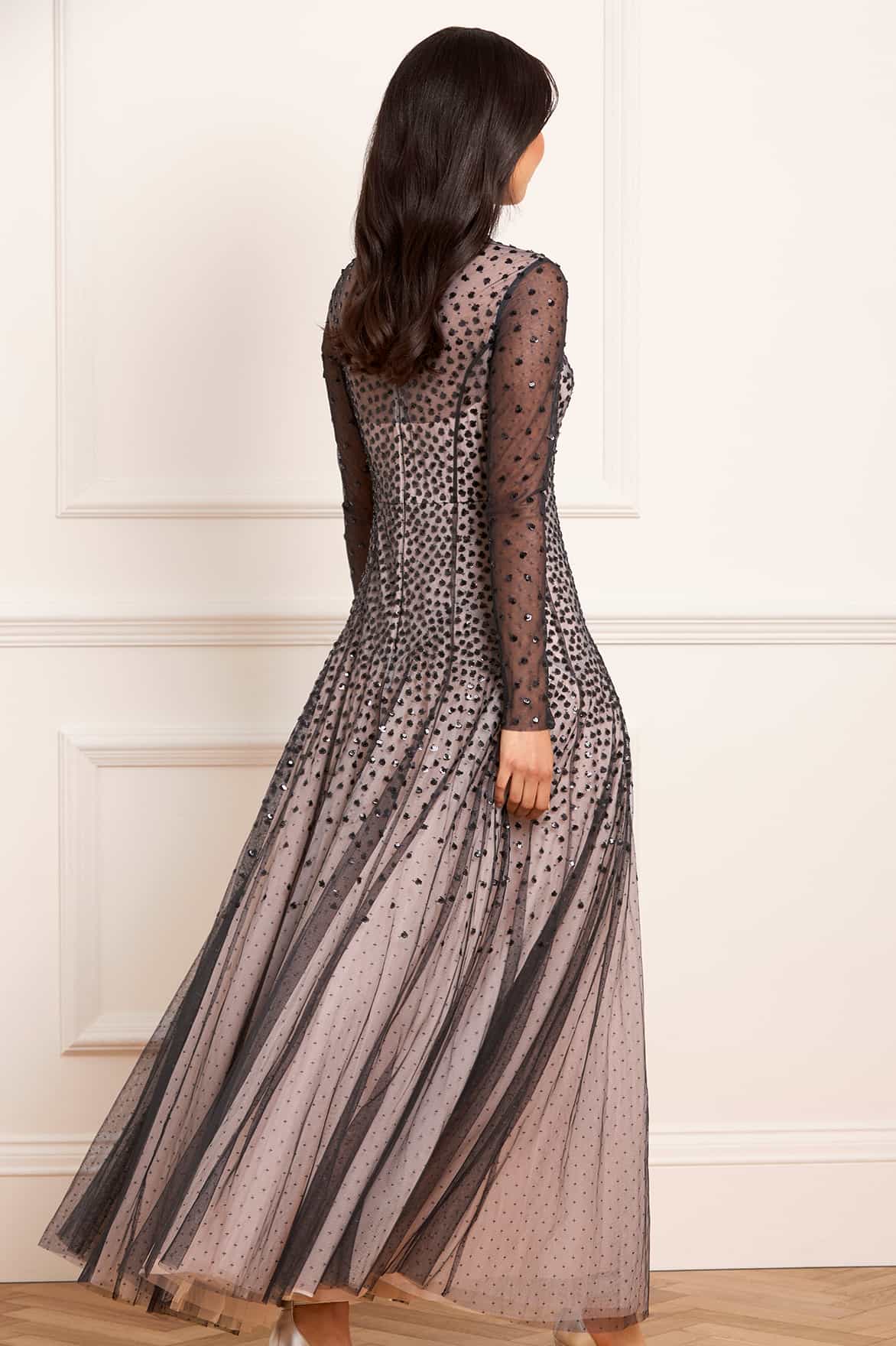 Sequin Cascade Round Neck Gown - Image 5