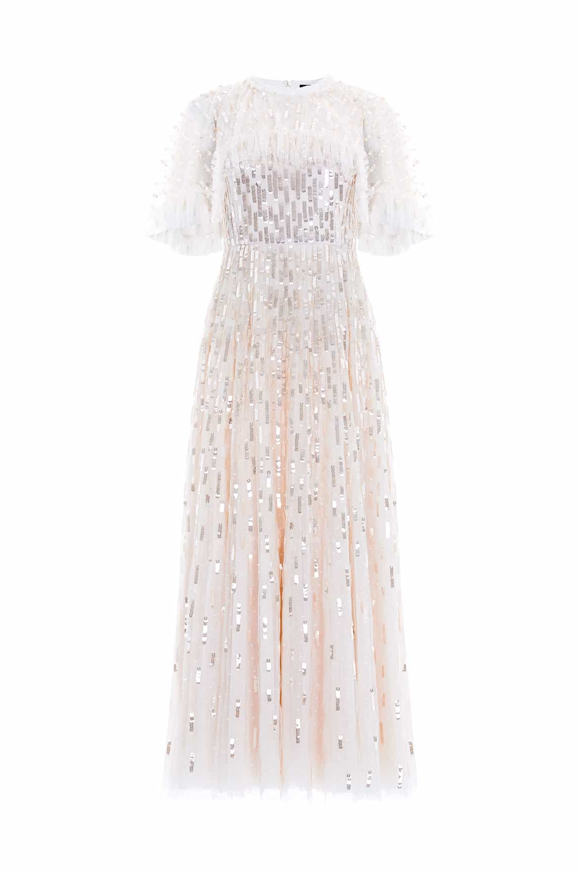 Sequin Dash Cape Ankle Gown - Image 3
