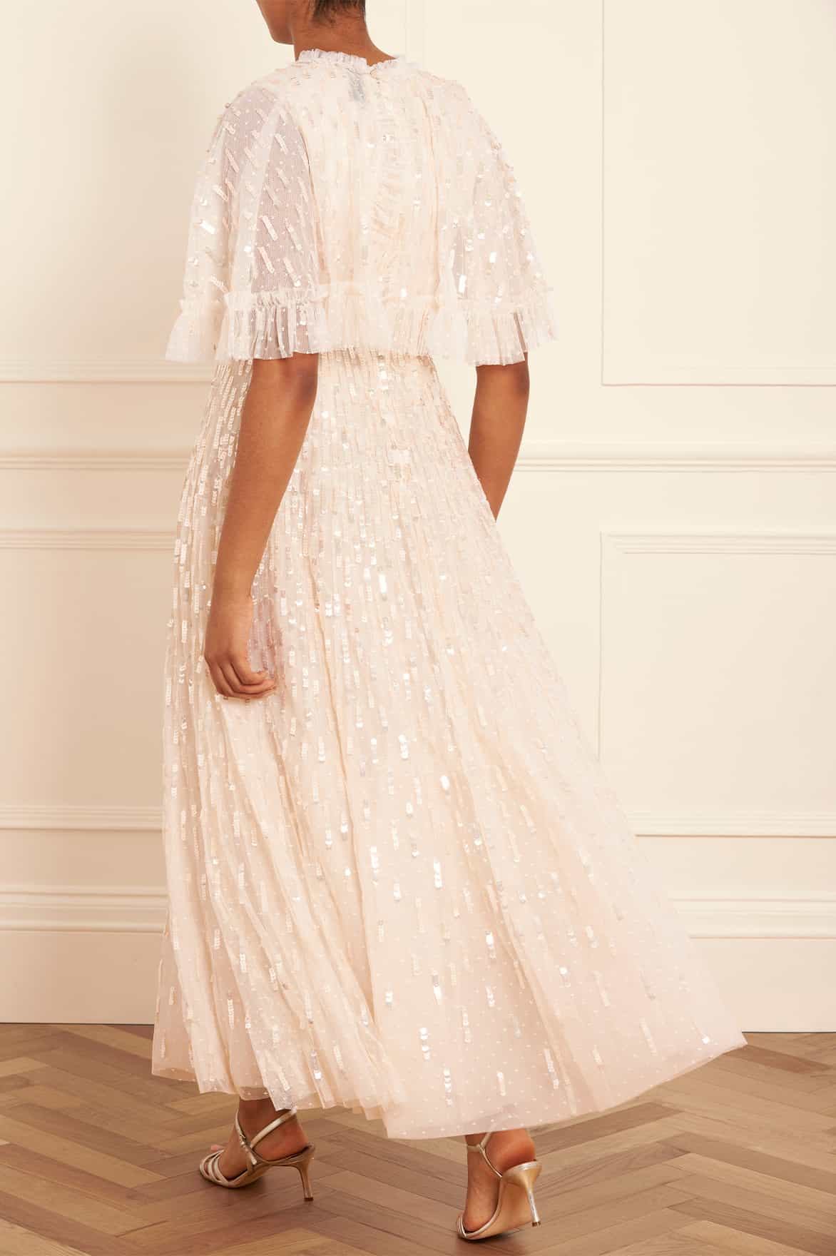 Sequin Dash Cape Ankle Gown - Image 6