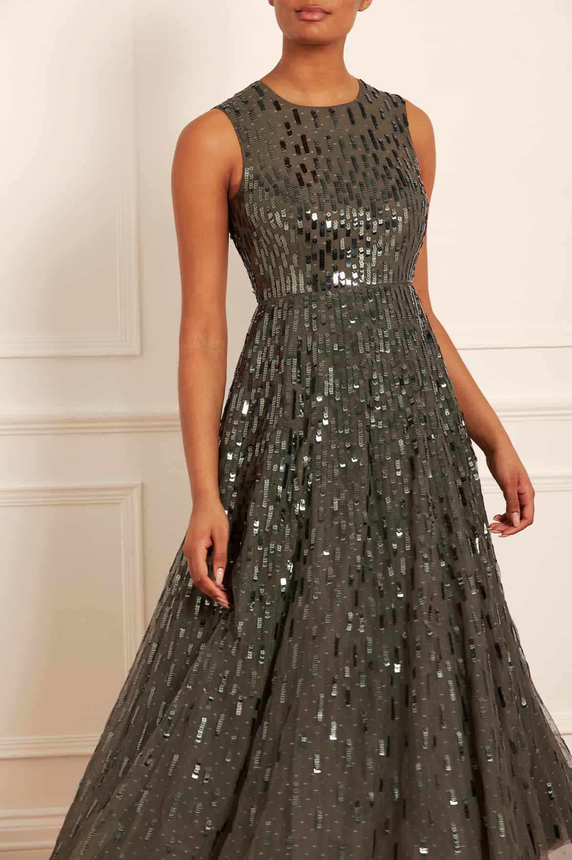 Sequin Dash Cape Ankle Gown - Image 4