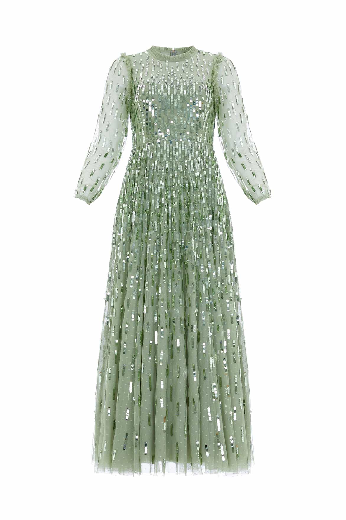 Sequin Dash Long Sleeve Ankle Gown - Image 3