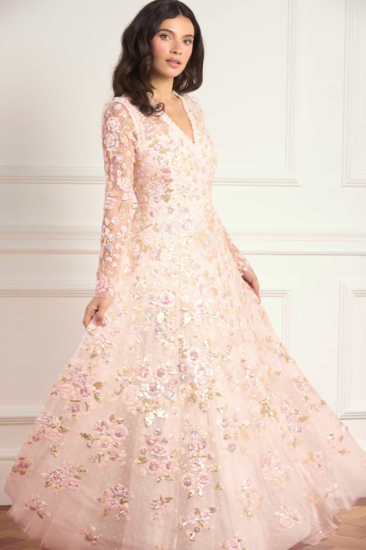 Sequin Paradise V-Neck Gown - Image 3