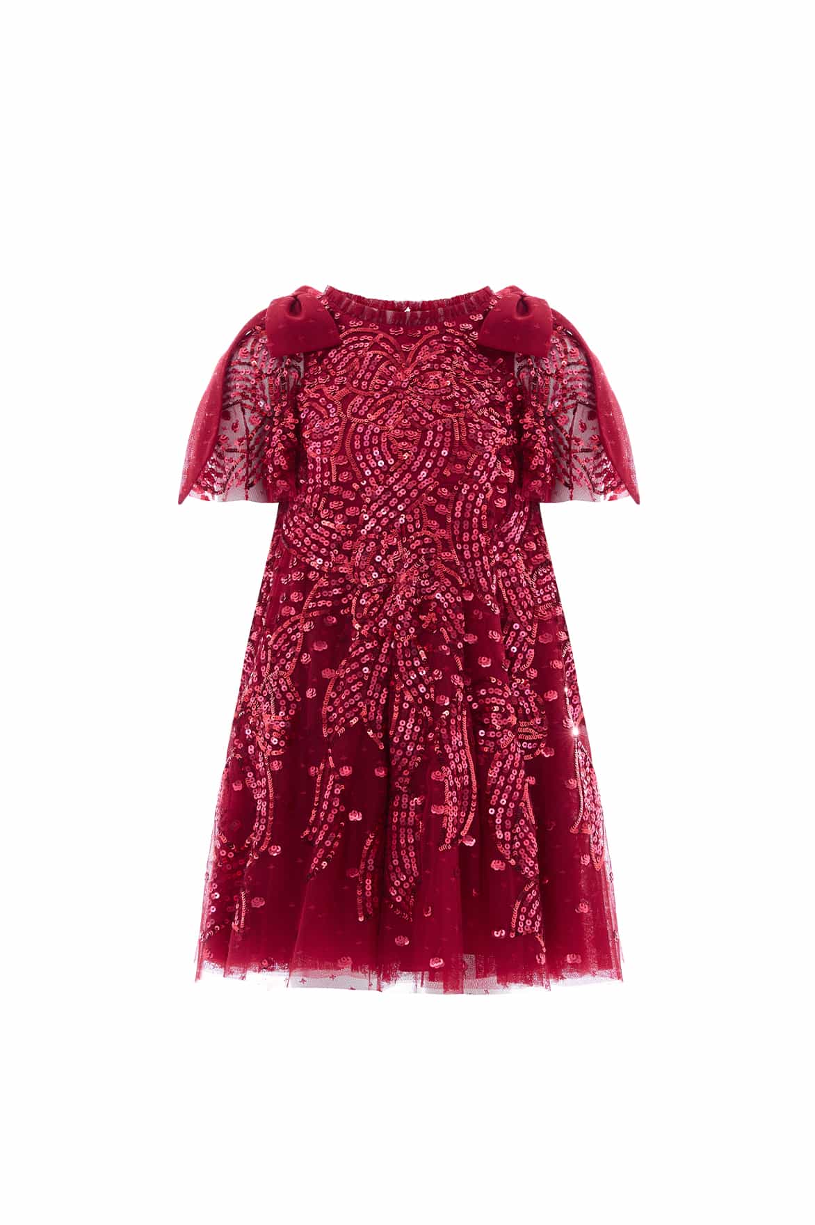 Sequin Ribbon Bow Kids Dress - Image 3