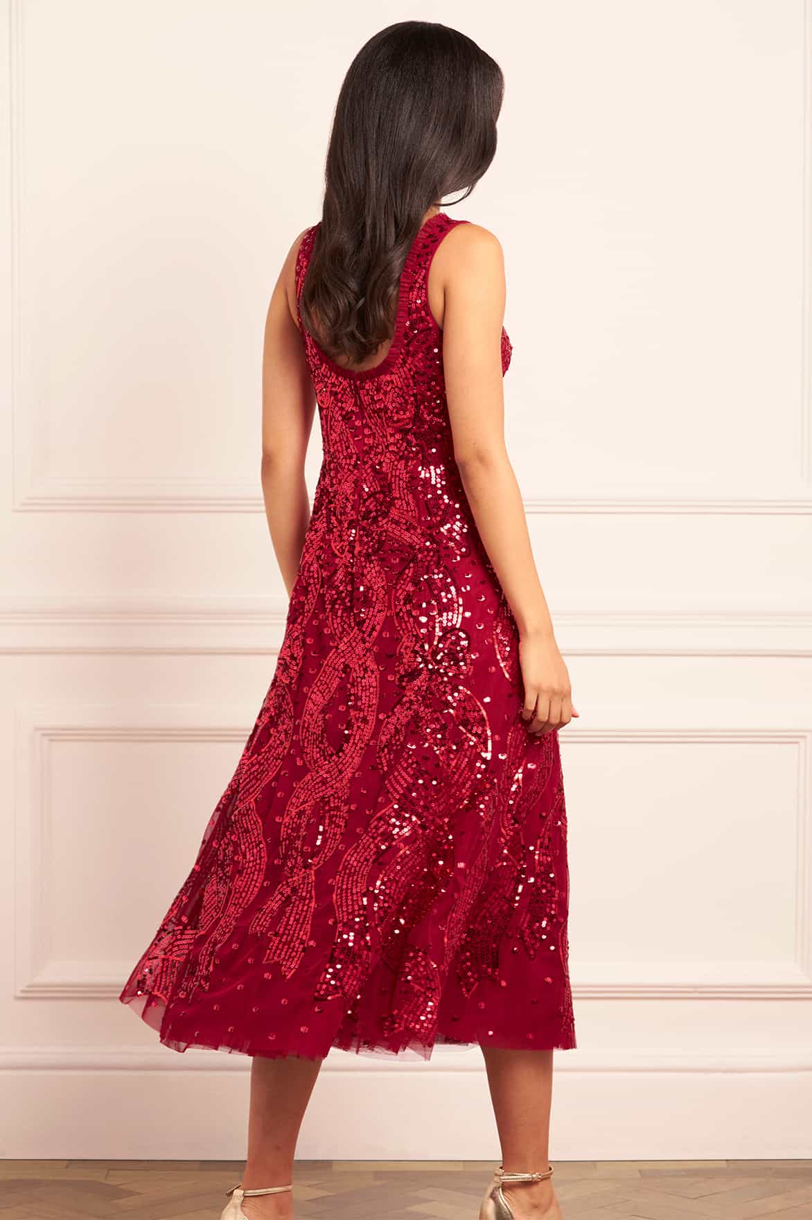 Sequin Ribbon Scoop Neck Ballerina Dress - Image 4