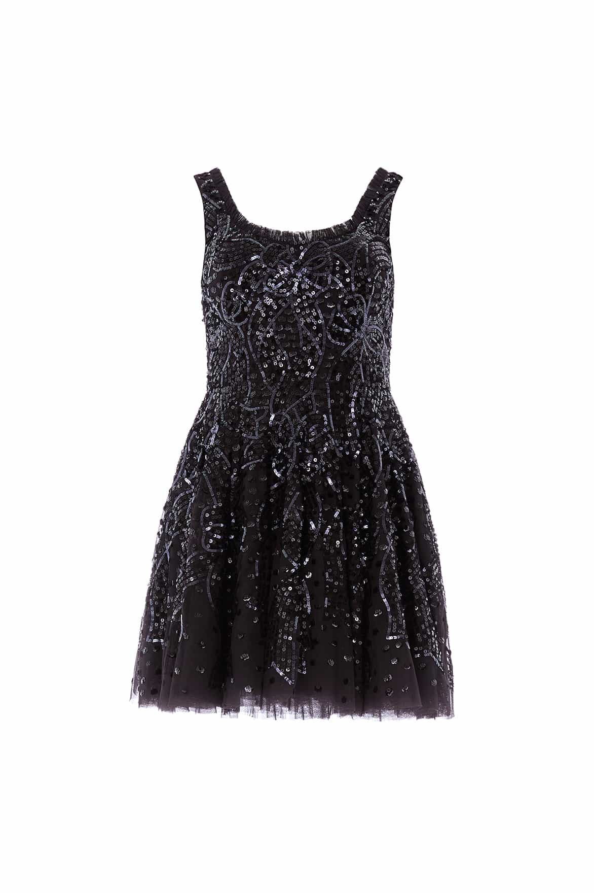 Sequin Ribbon Scoop Neck Micro Mini Dress - Image 3