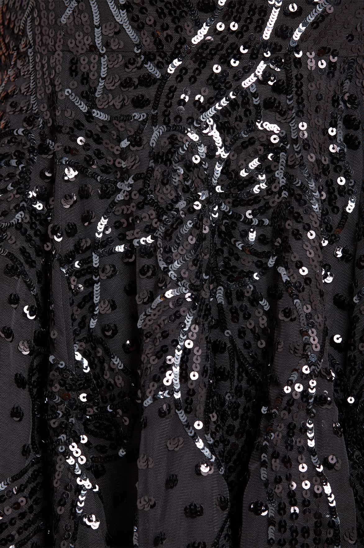 Sequin Ribbon Scoop Neck Micro Mini Dress - Image 5